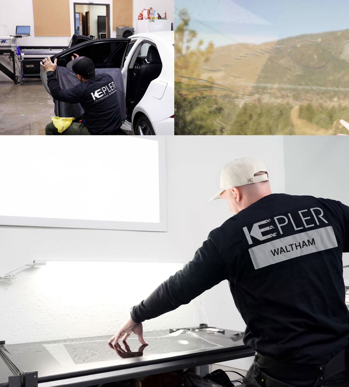 Window Tinting Specialist Cutting Film in Waltham, Massachusetts