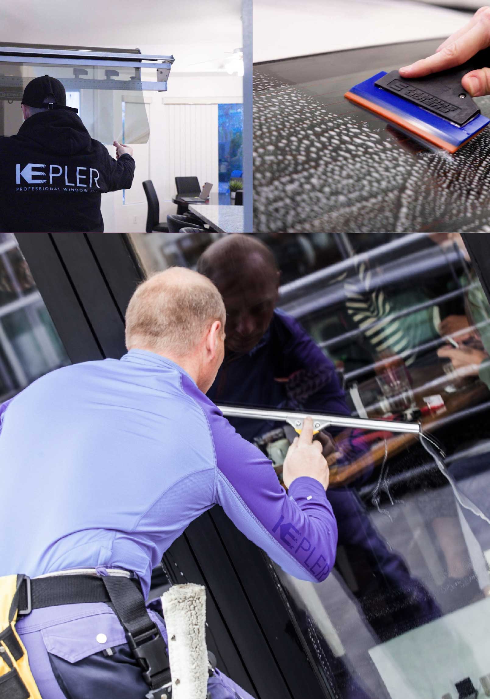 Kepler Skilled Applying Anti-Graffiti Window Film to a Crown Point Shop Front