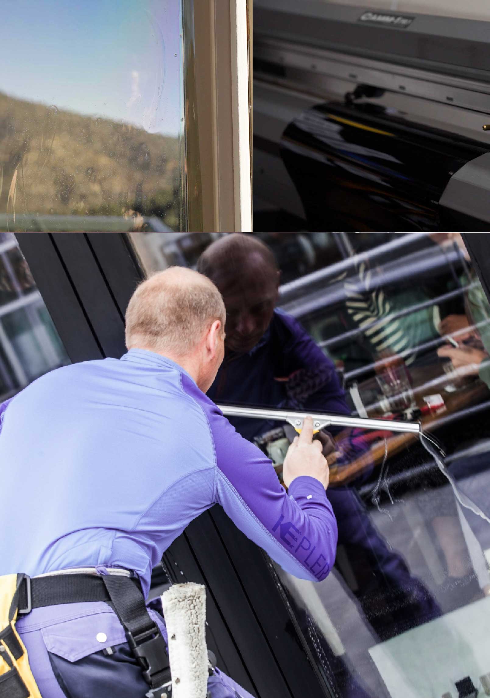 Kepler Expert Applying Anti-Graffiti Window Film to a Asheville Shop Front
