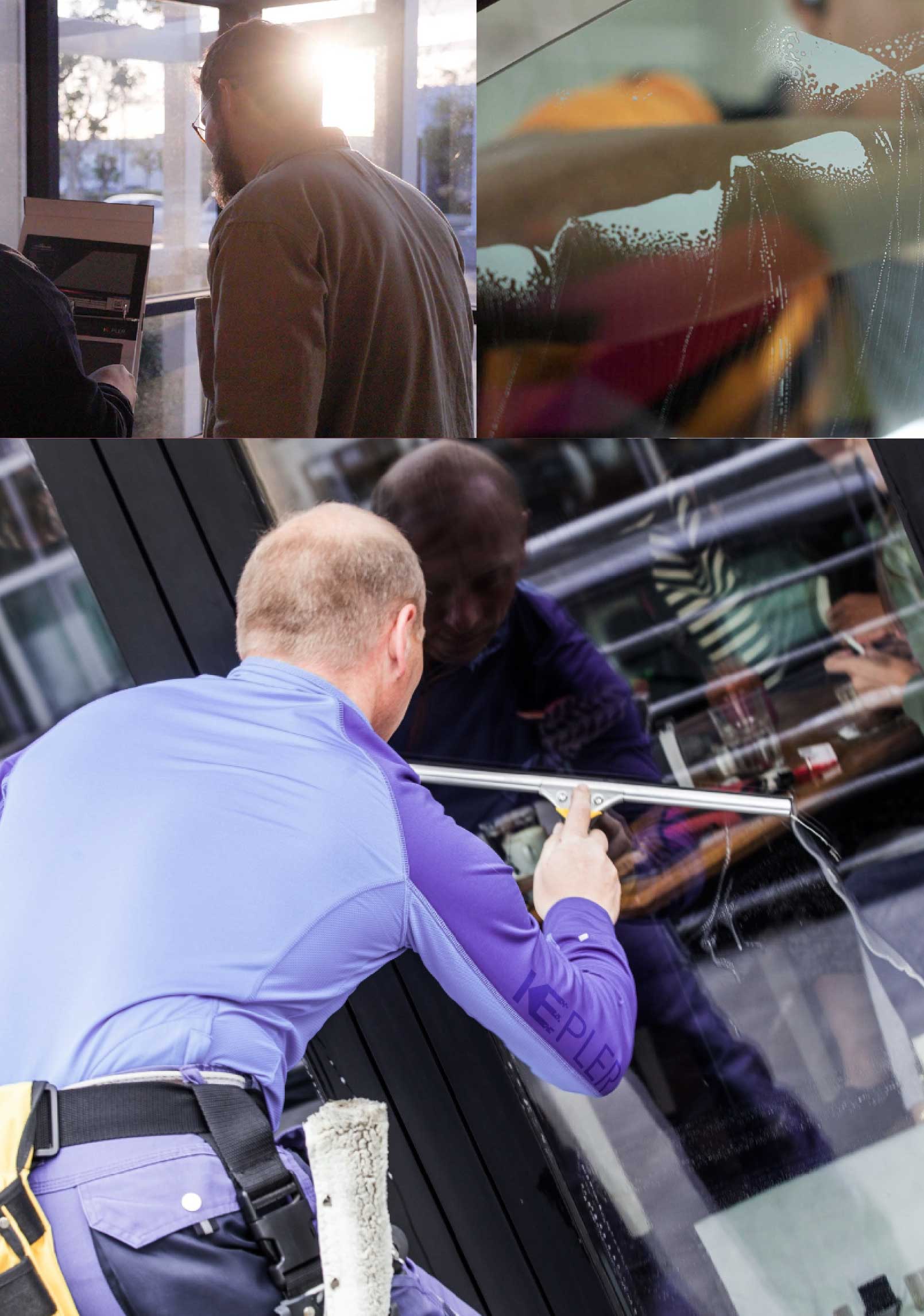 Kepler Skilled Applying Anti-Graffiti Window Film to a Stevenson Shop Front