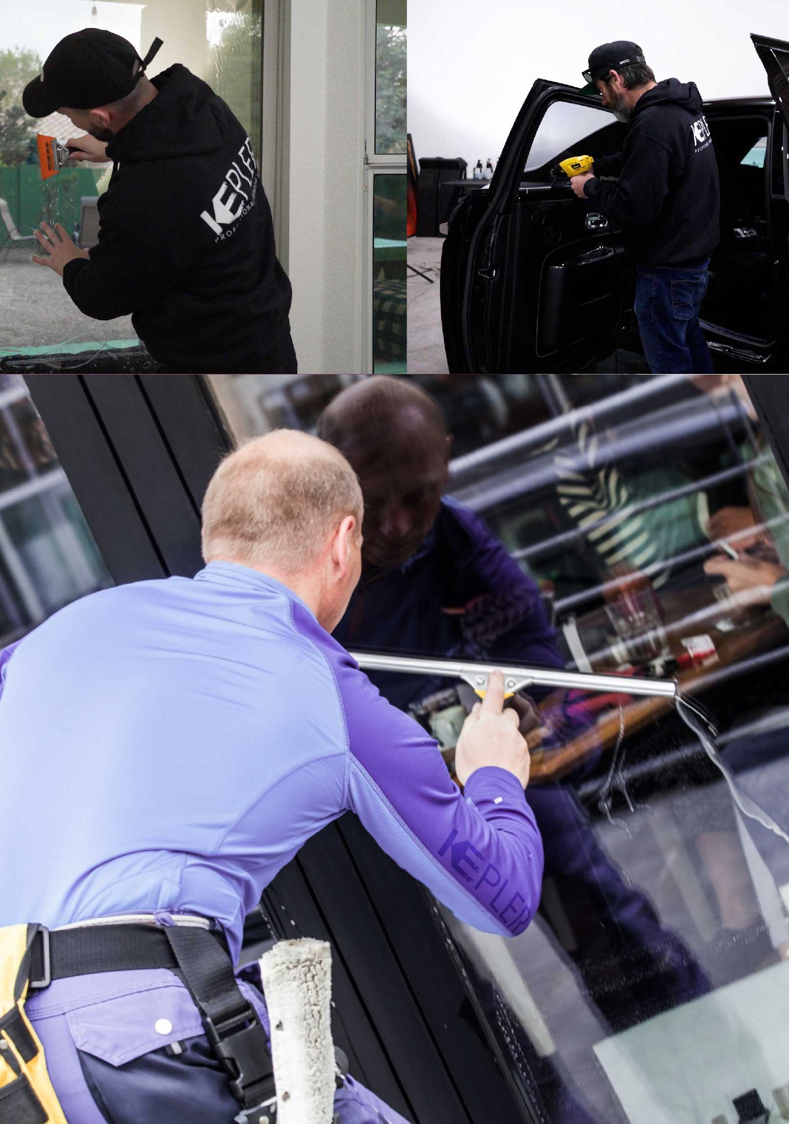 Kepler Expert Applying Anti-Graffiti Window Film to a Corsicana Shop Front