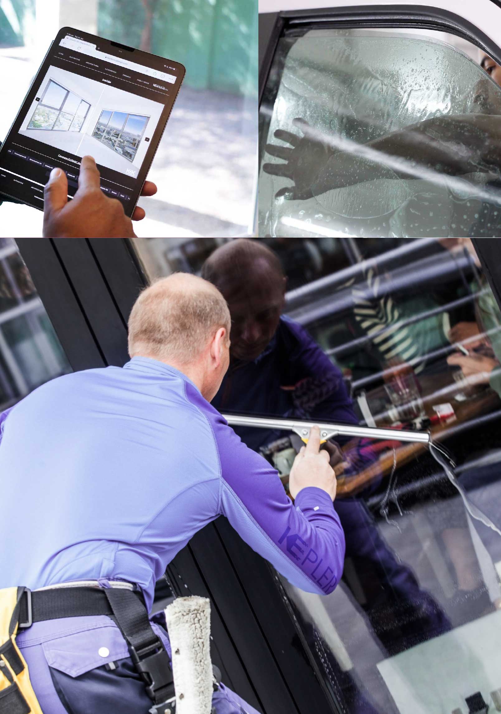 Kepler Skilled Applying Anti-Graffiti Window Film to a Washington Shop Front