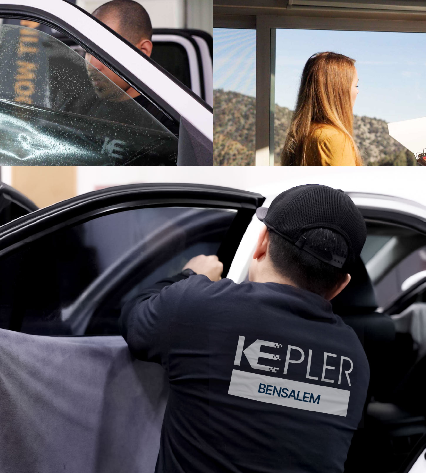 Automotive Window Tinting Expert Applying Film in Bensalem, Pennsylvania