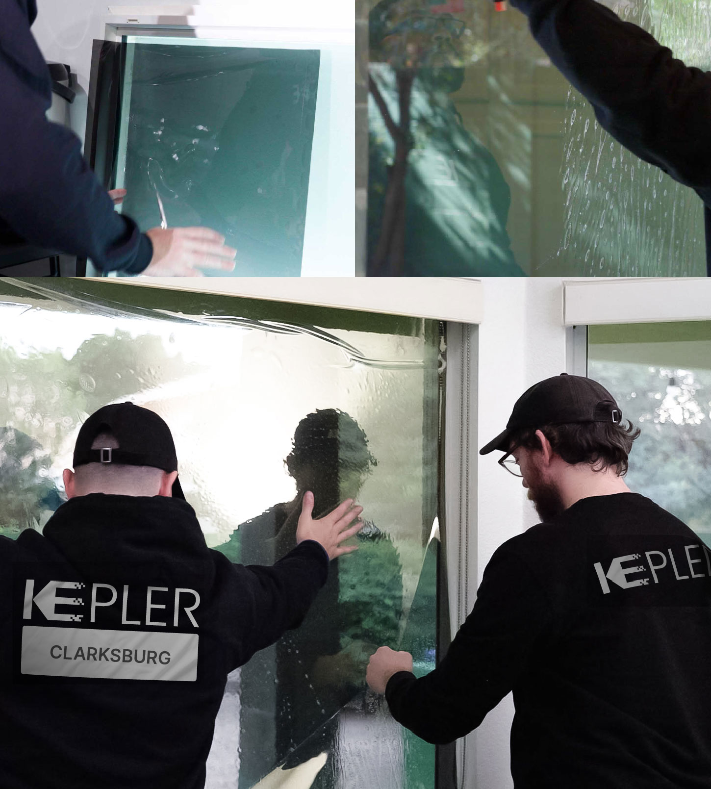 Kepler Technician Installing Advanced Window Tint to Home in Clarksburg