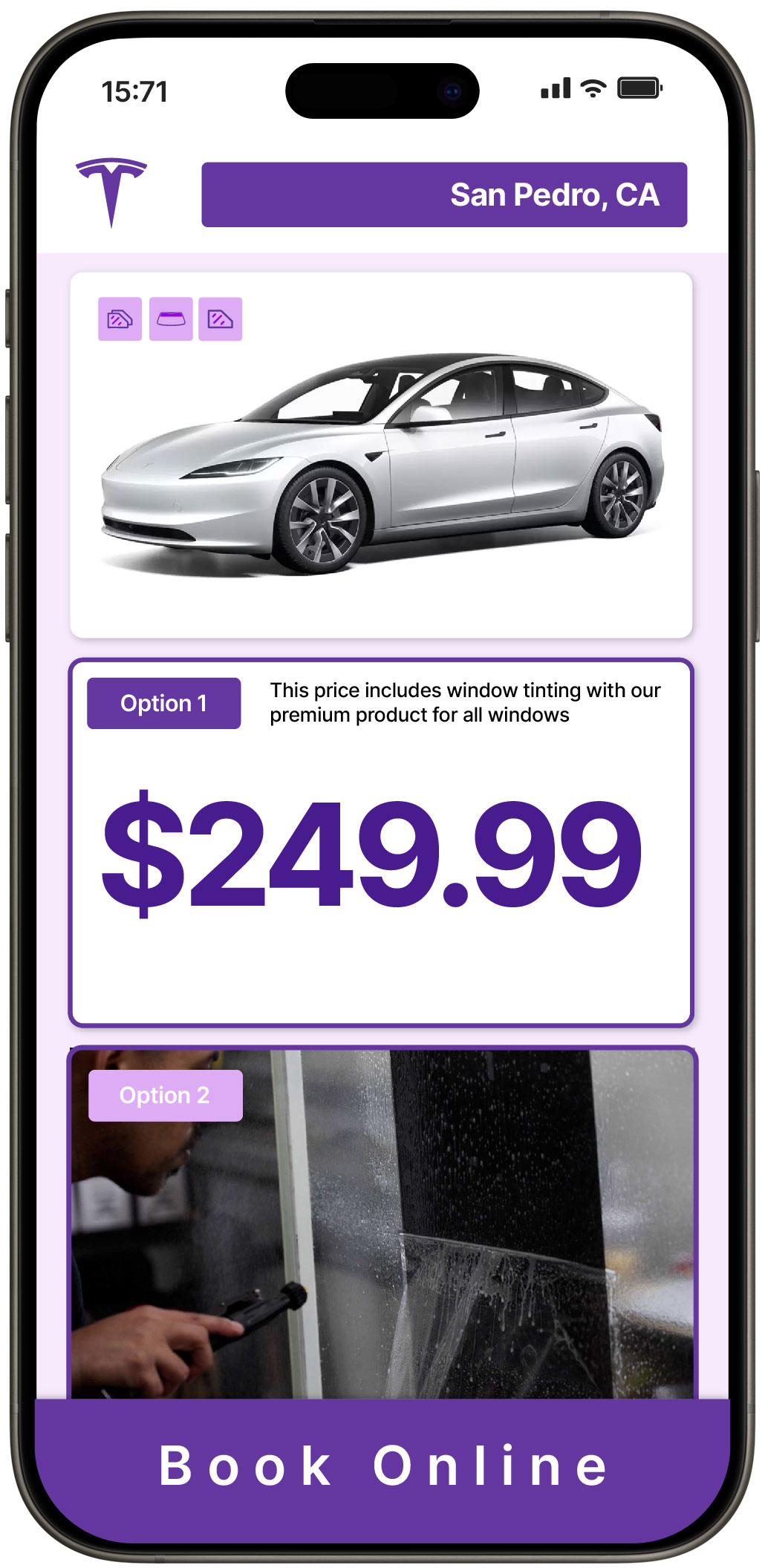 View Affordable Tesla Window Tinting Prices in San Pedro, California