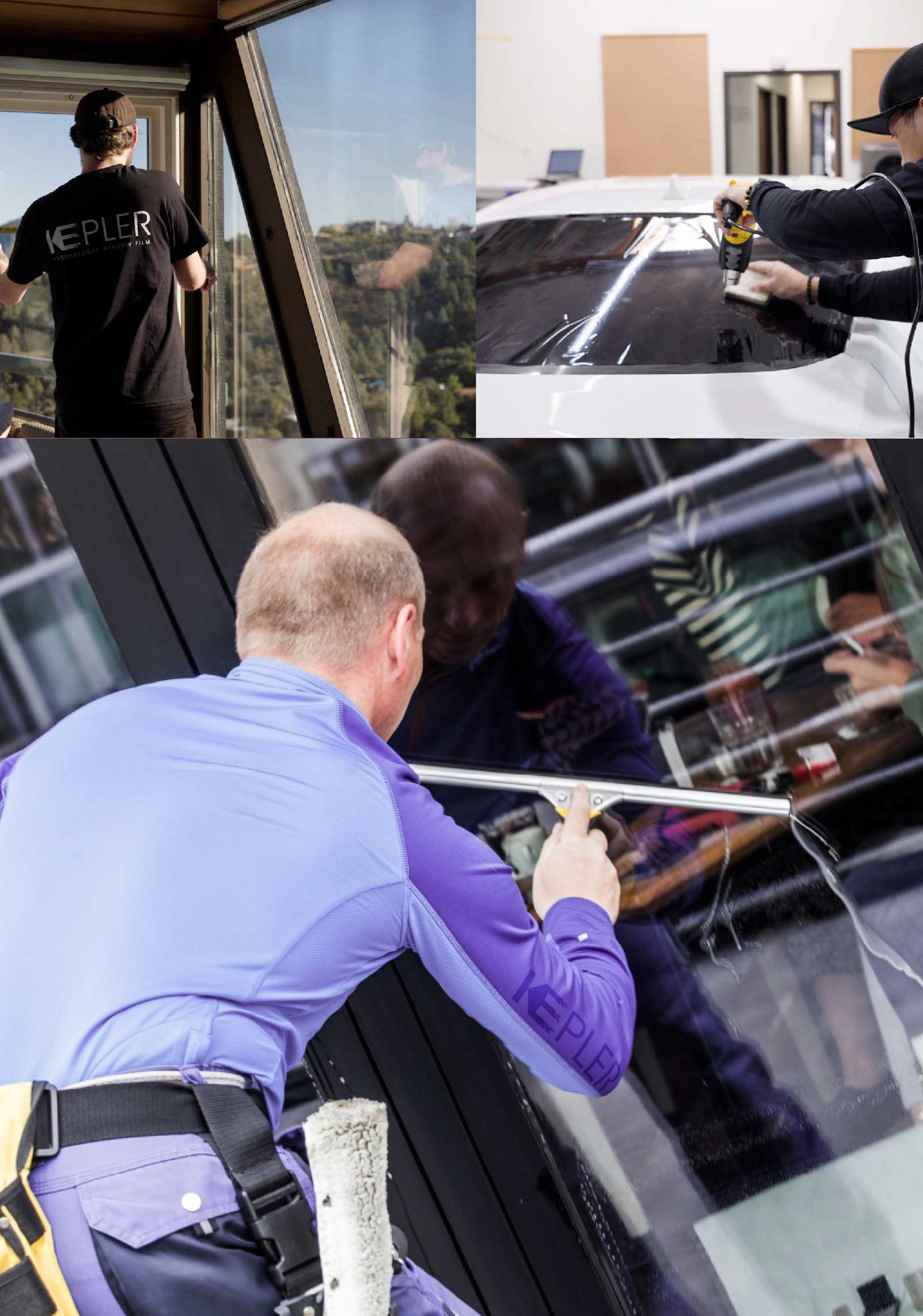 Kepler Skilled Applying Anti-Graffiti Window Film to a West Suffield Shop Front