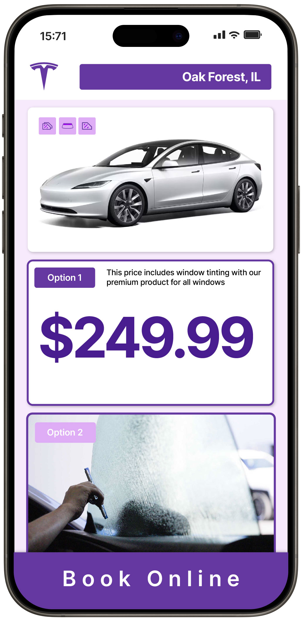 View Reasonable Tesla Window Tinting Rates in Oak Forest, Illinois