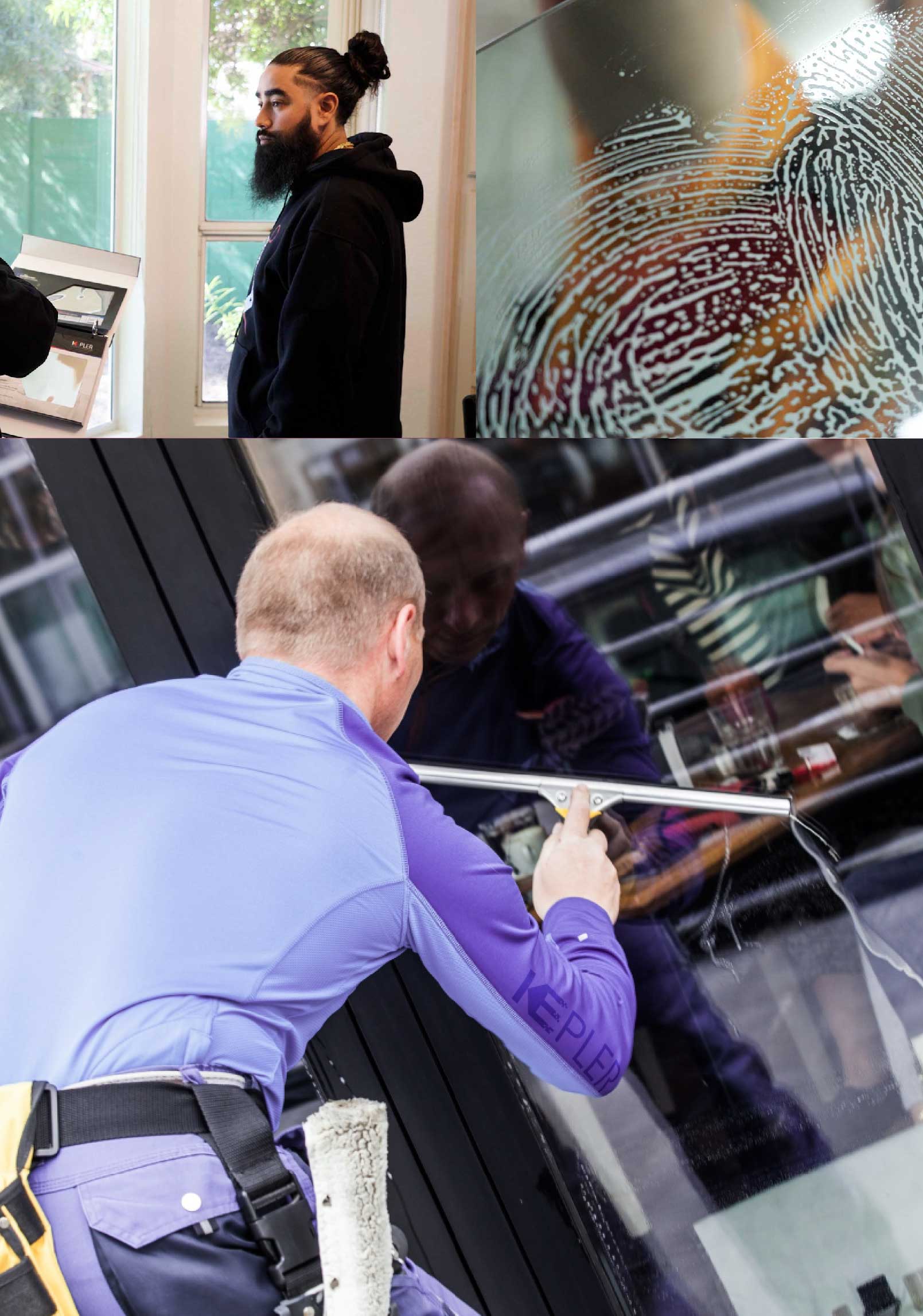 Kepler Skilled Applying Anti-Graffiti Window Film to a Cranston Shop Front