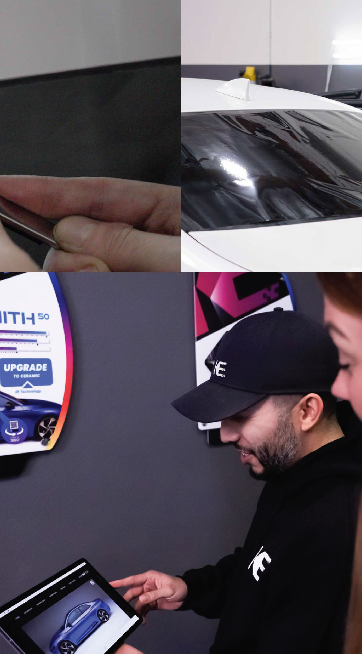 Kepler Dealer Showing Car Window Film Options to Customer in Pembroke Pines, Florida