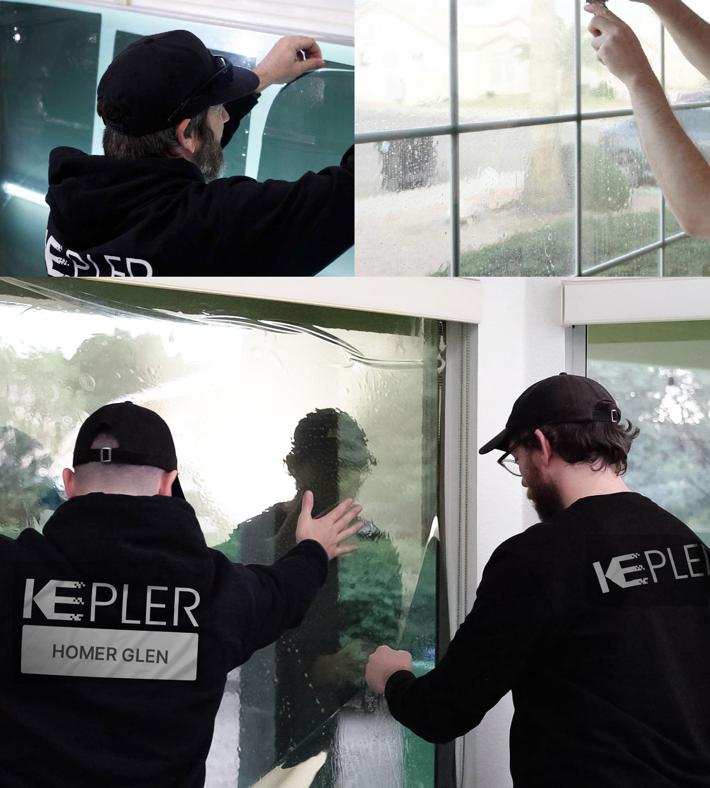 Expert Technician Fitting Ceramic Window Tint to Home in Homer Glen