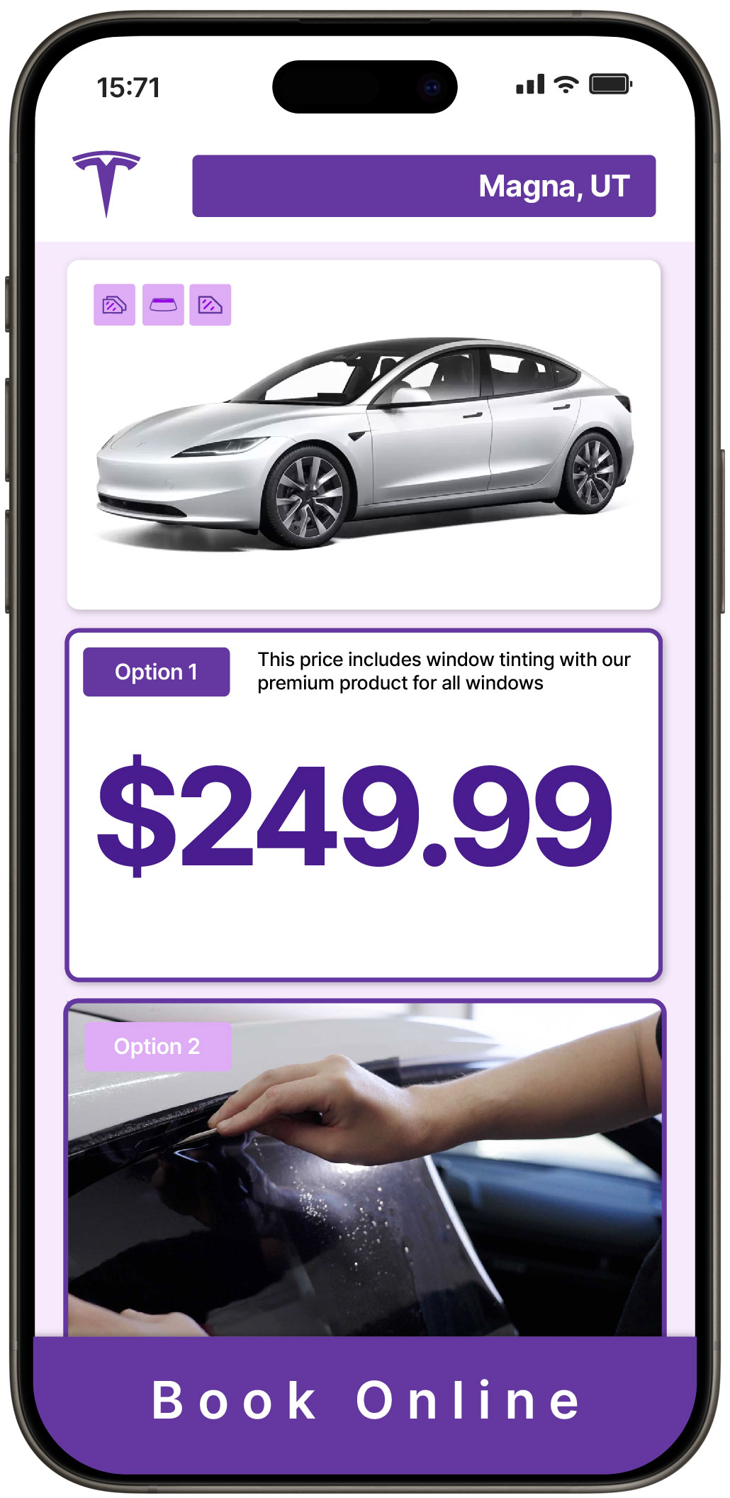 View Competitive Tesla Window Tinting Rates in Magna, Utah