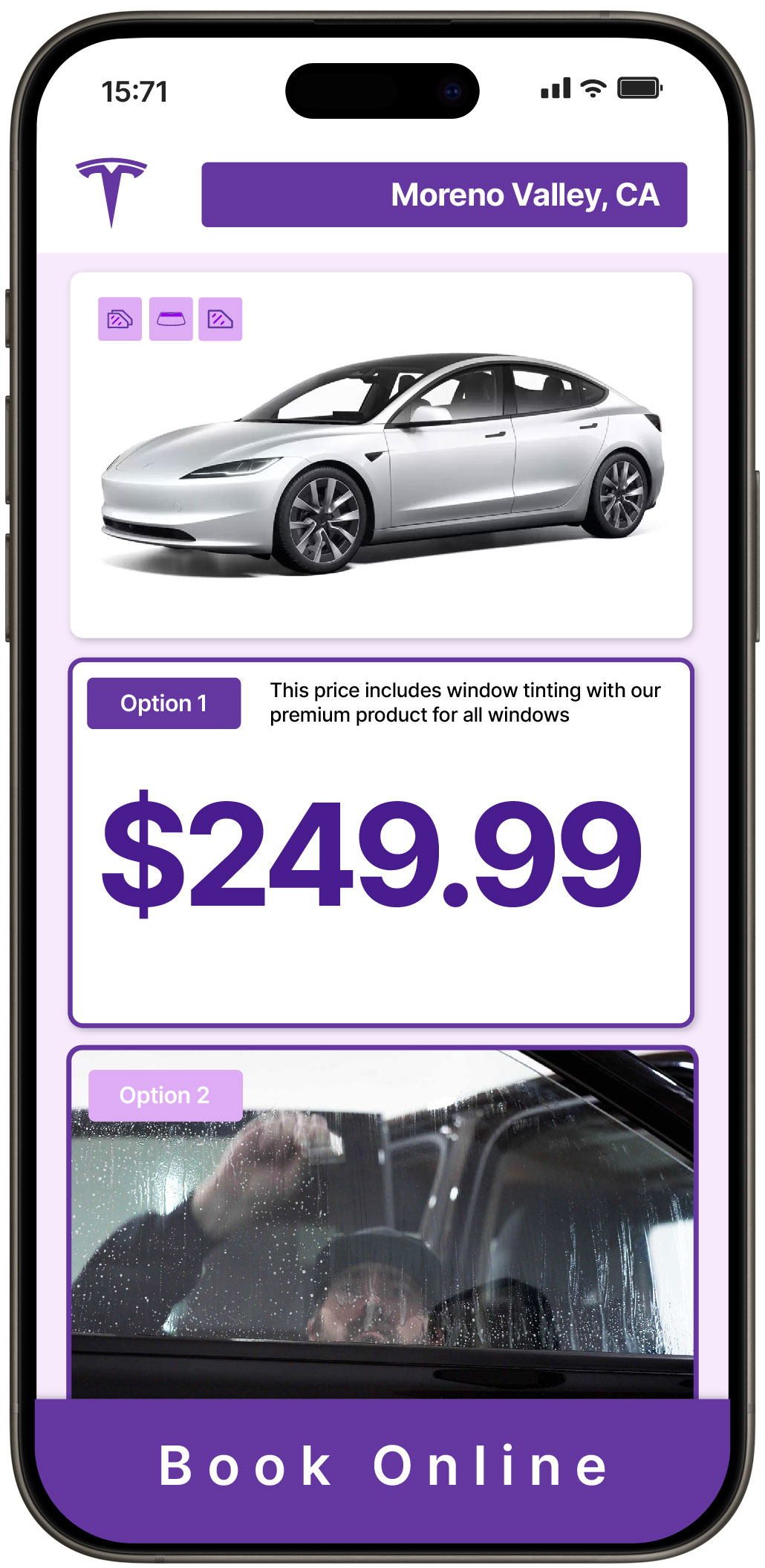 View Reasonable Tesla Window Tinting Rates in Moreno Valley, California