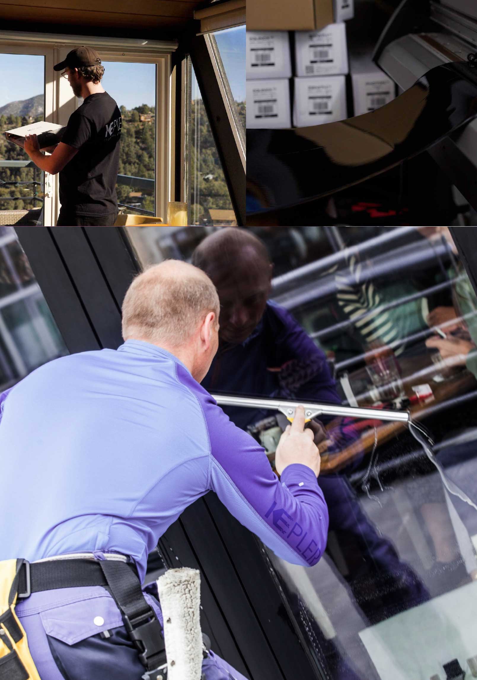 Kepler Professional Applying Anti-Graffiti Window Film to a Saint Albans Shop Front