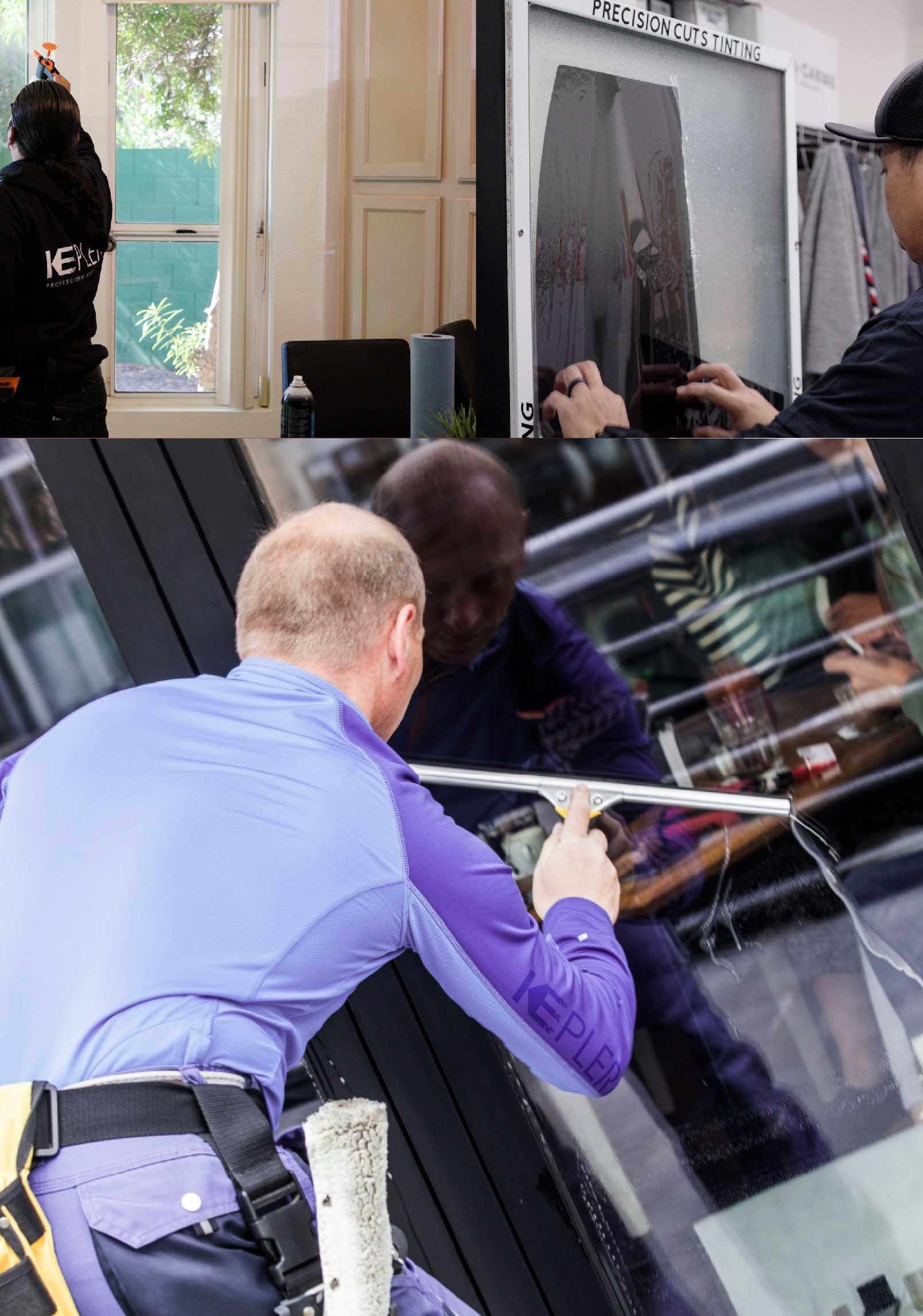 Kepler Expert Applying Anti-Graffiti Window Film to a Oak Forest Shop Front