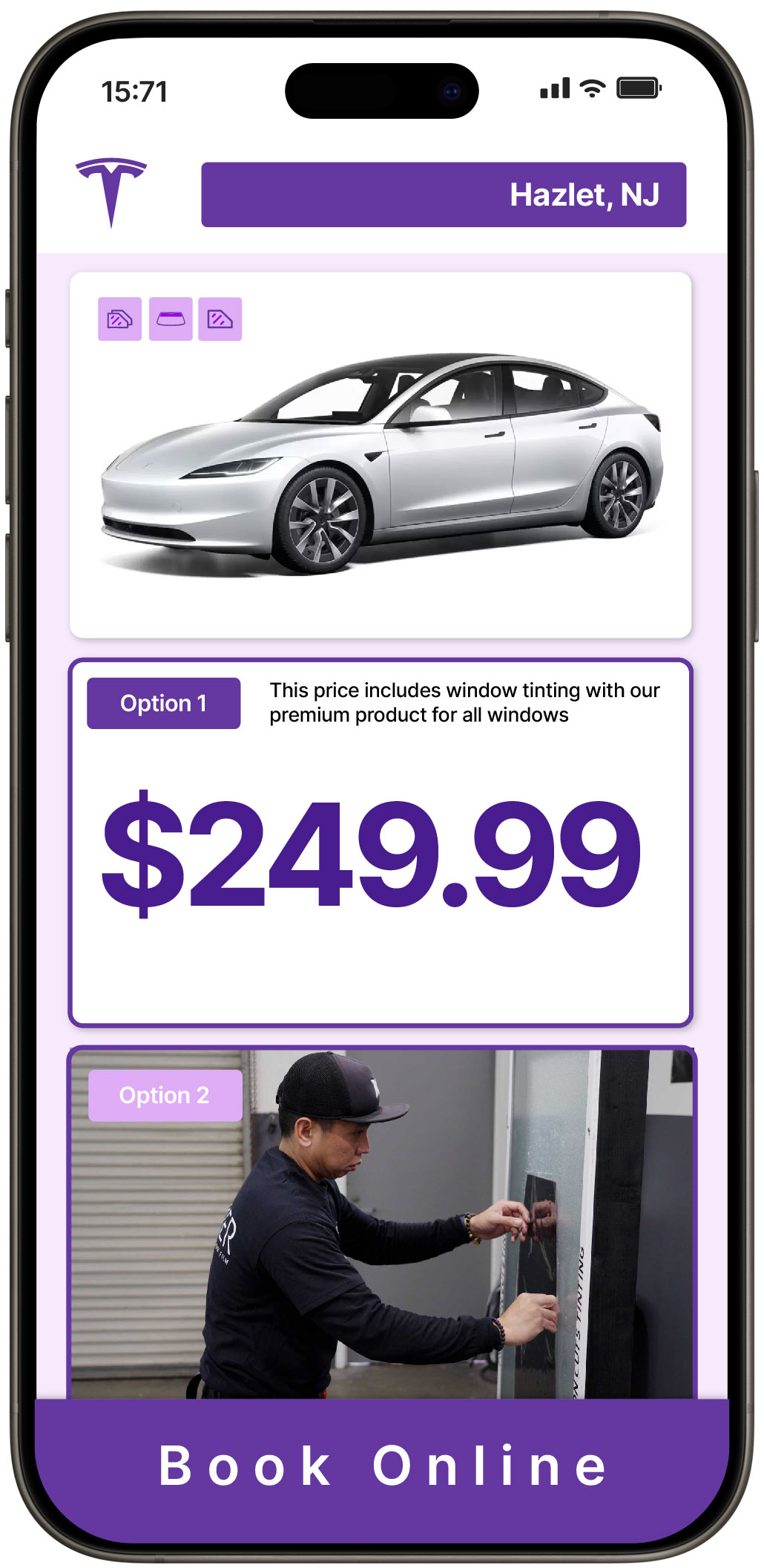 View Competitive Tesla Window Tinting Prices in Hazlet, New Jersey