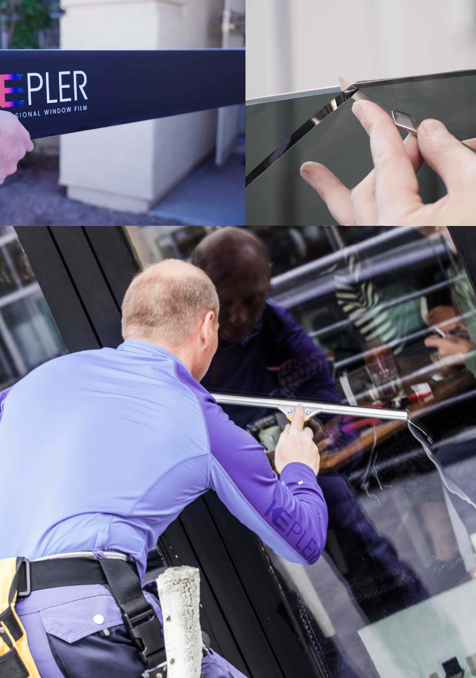Kepler Skilled Applying Anti-Graffiti Window Film to a Somerset Shop Front