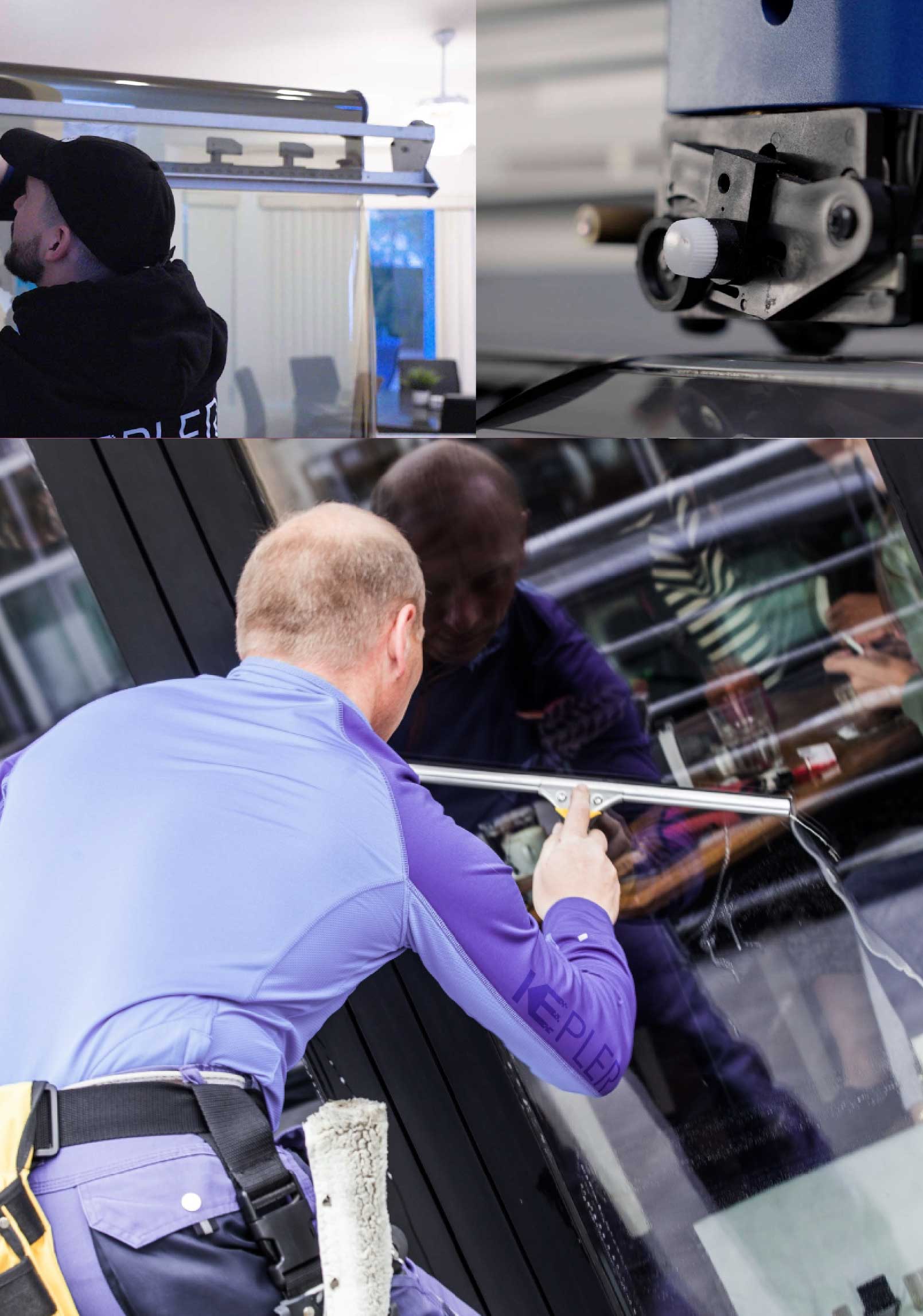 Kepler Skilled Applying Anti-Graffiti Window Film to a Oakley Shop Front