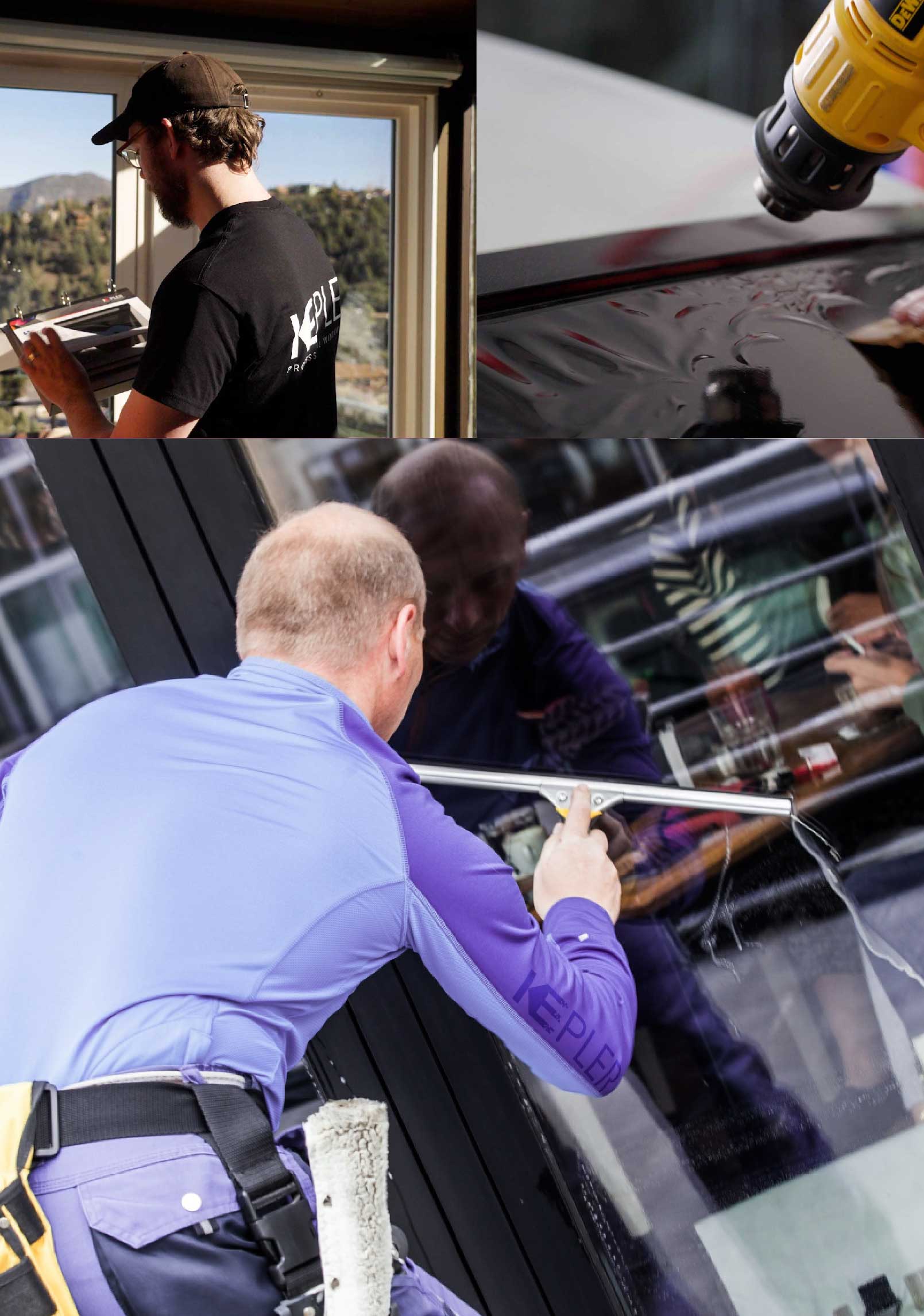 Kepler Skilled Applying Anti-Graffiti Window Film to a Altoona Shop Front