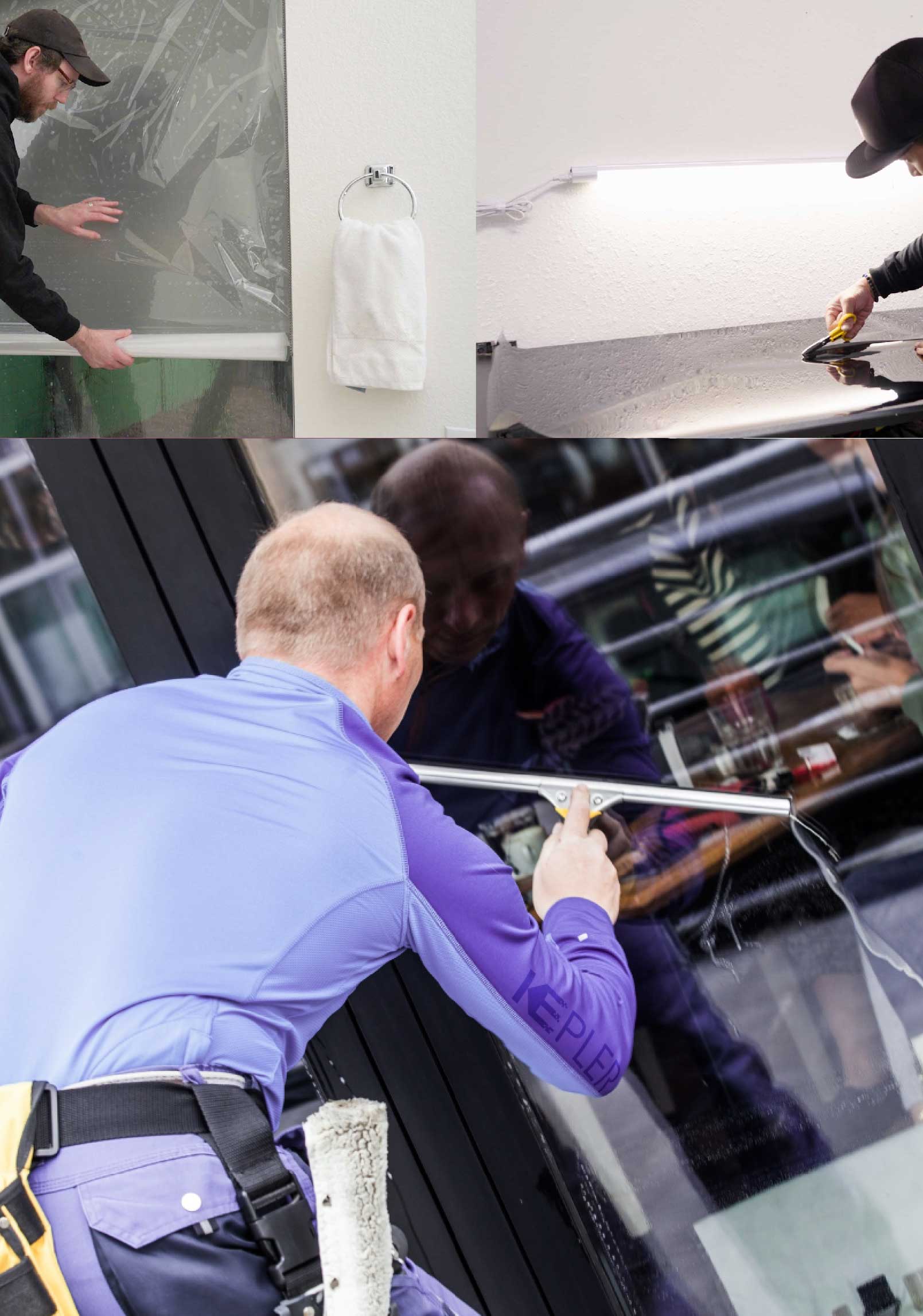 Kepler Professional Applying Anti-Graffiti Window Film to a North Myrtle Beach Shop Front