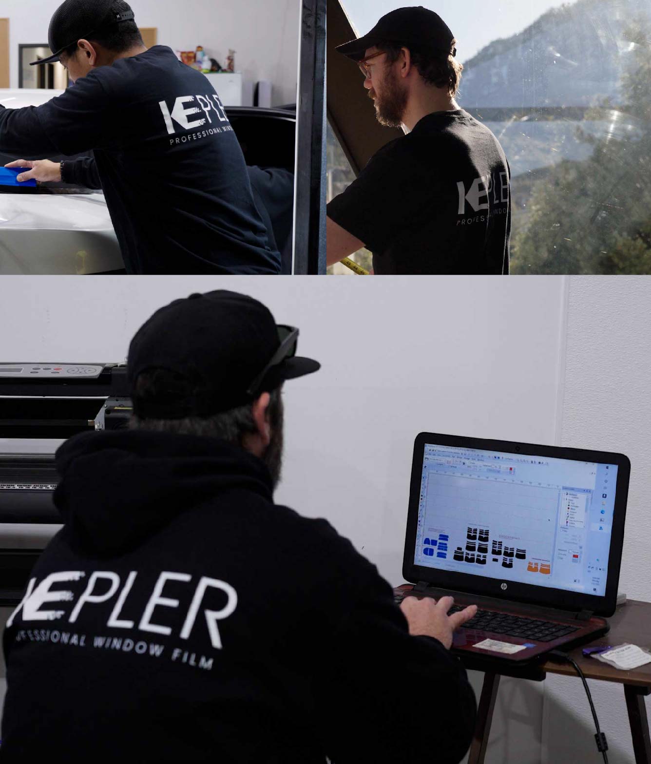 Ceramic Window Tinting Expert Cutting Film in Allen, Texas