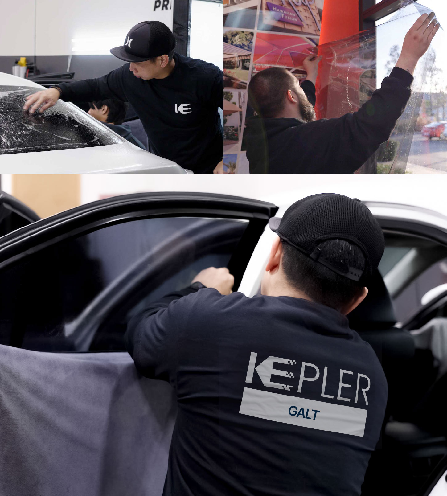Automotive Window Tinting Expert Applying Film in Galt, California