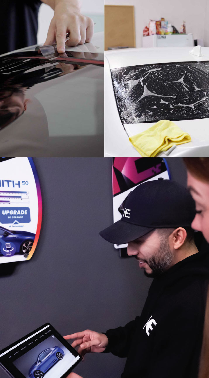 Kepler Dealer Showing Car Window Film Options to Customer in Arlington, Washington