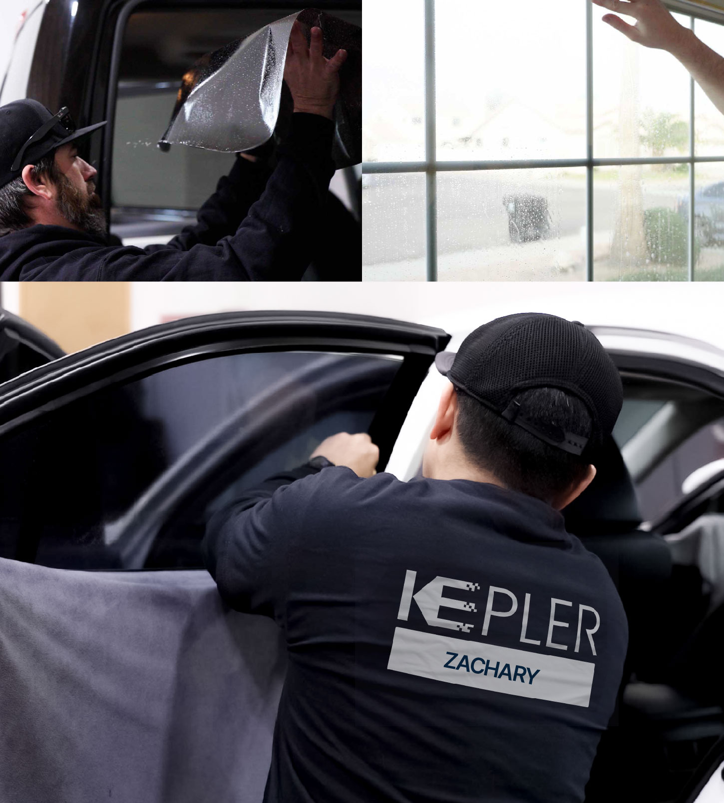 Automotive Window Tinting Expert Applying Film in Zachary, Louisiana