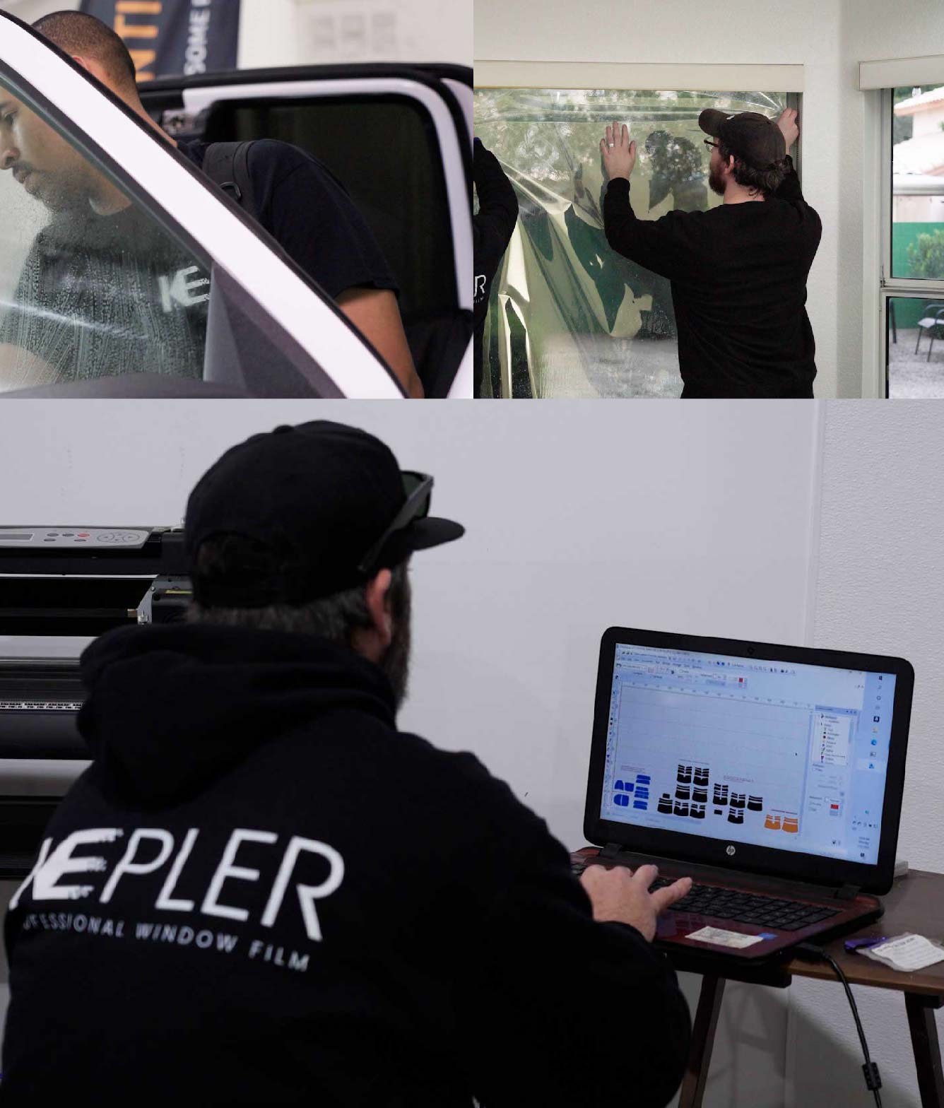 Ceramic Window Tinting Expert Cutting Film in Bartow, Florida