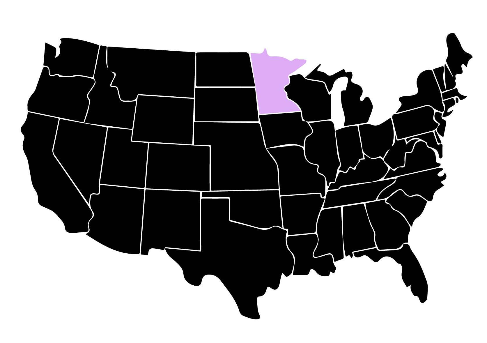 Map Displaying Location of Kepler Home Window Tinters in Austin, Minnesota with Purple Highlight on the State