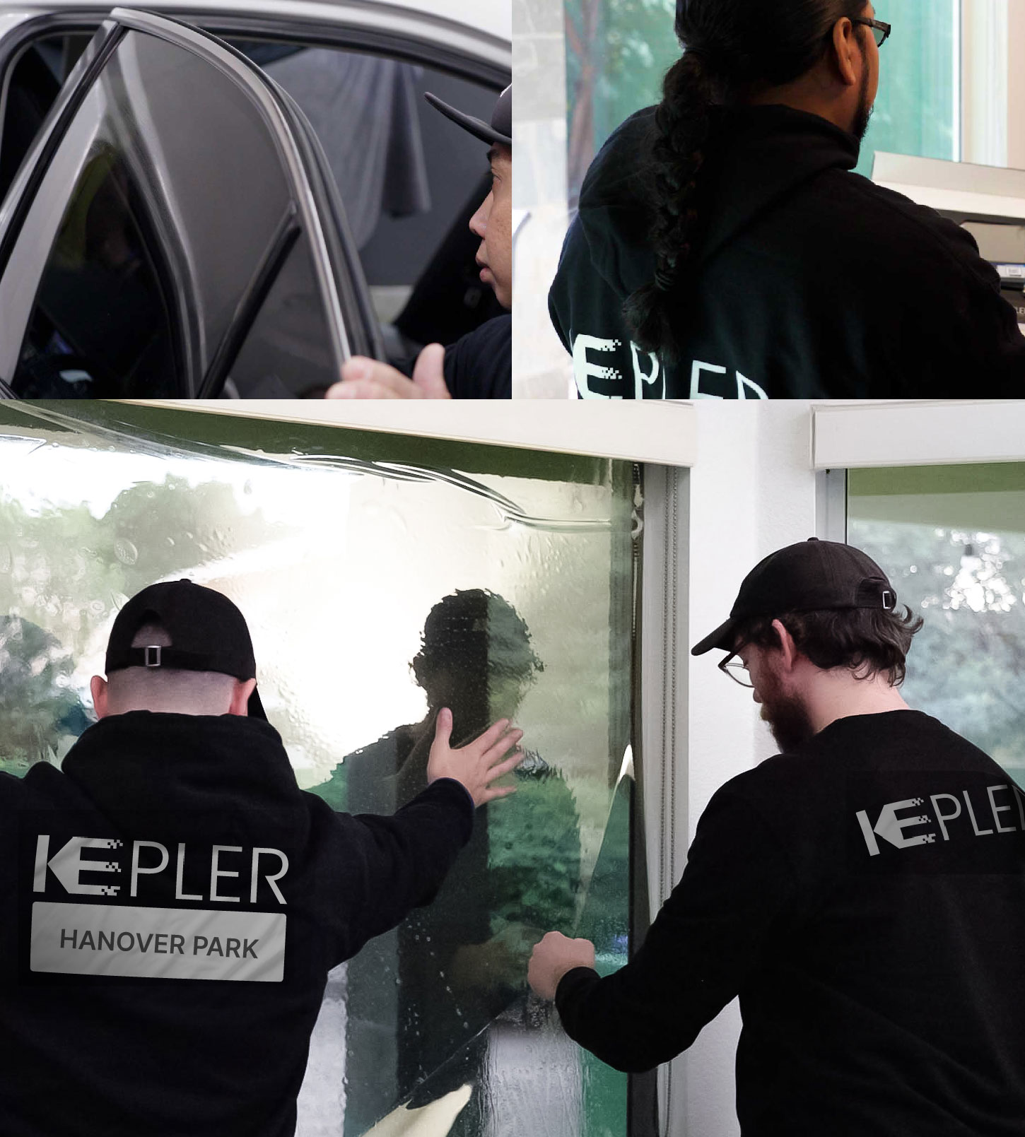 Kepler Technician Installing Ceramic Window Tint to Home in Hanover Park