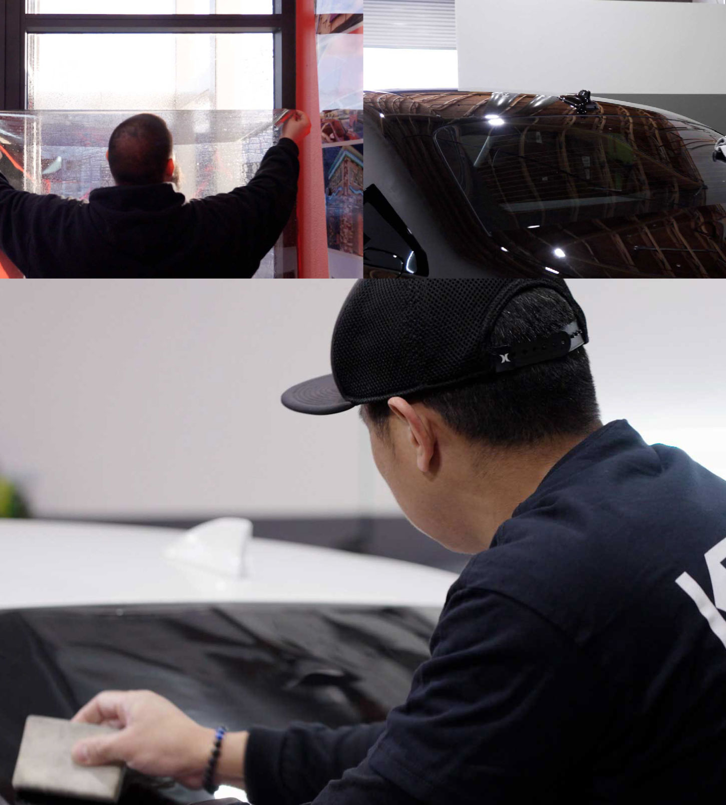 Automotive Window Tinting Expert Applying Film in Elverta, California