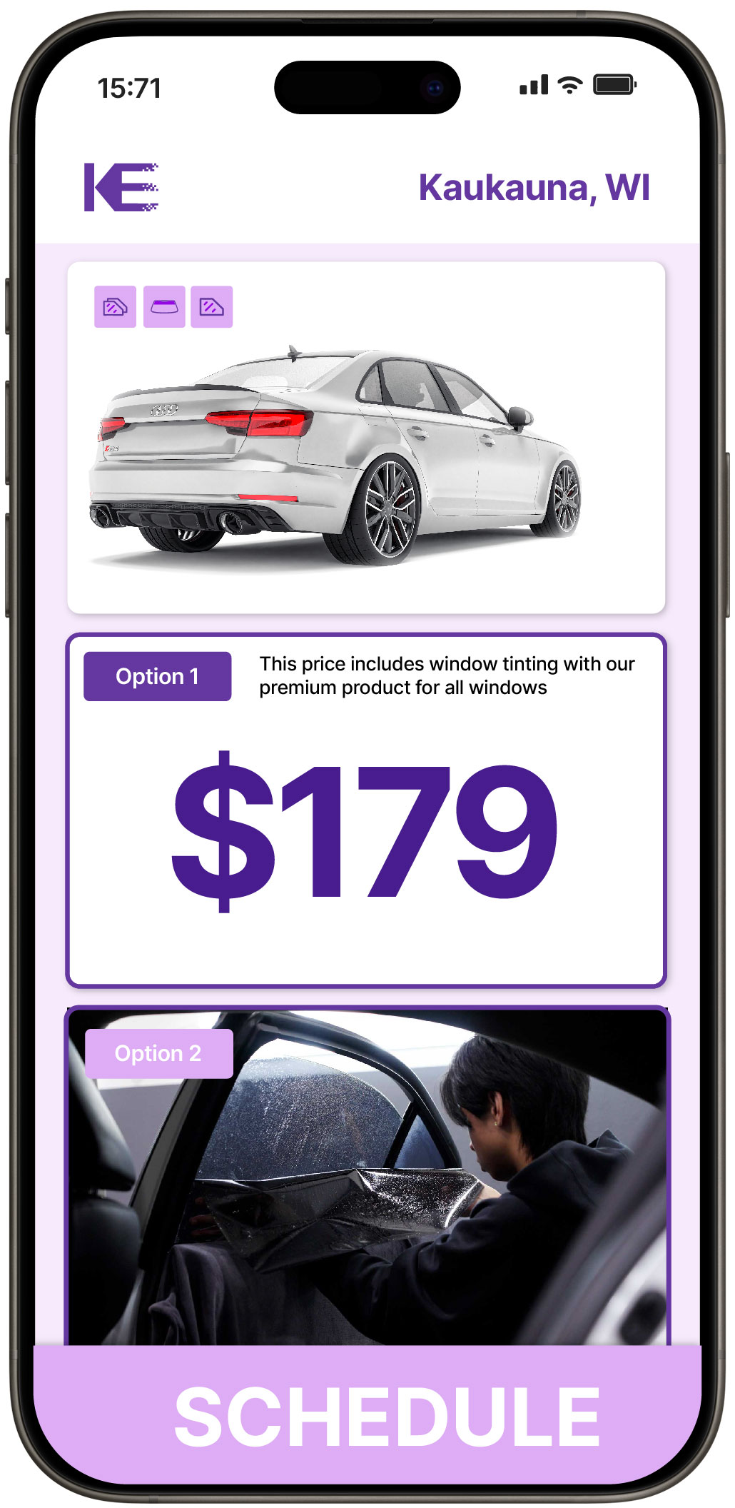 View Competitive Car Window Tinting Prices in Kaukauna, Wisconsin
