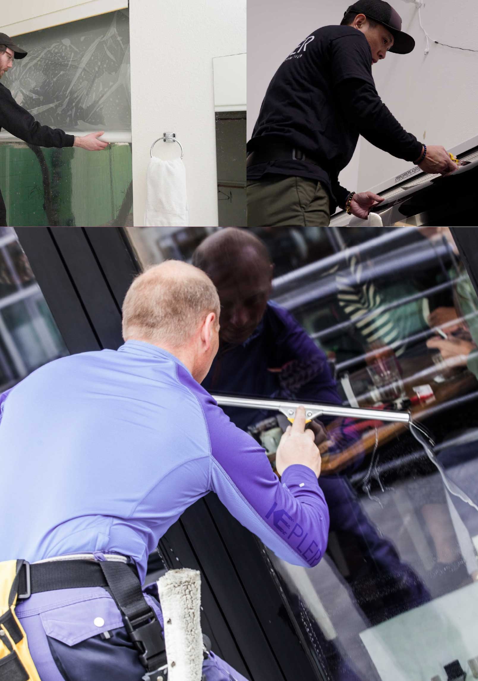 Kepler Expert Applying Anti-Graffiti Window Film to a Shirley Shop Front