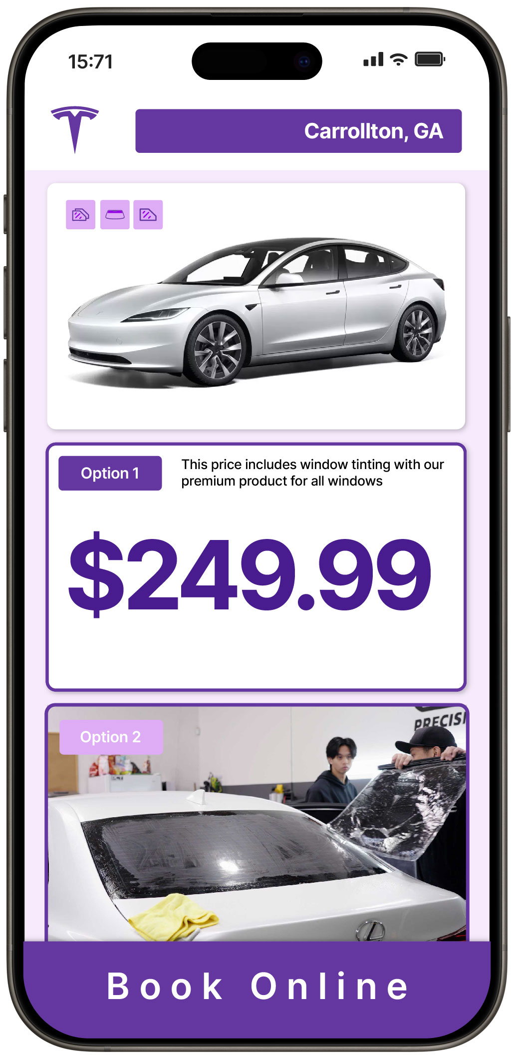 View Affordable Tesla Window Tinting Rates in Carrollton, Georgia