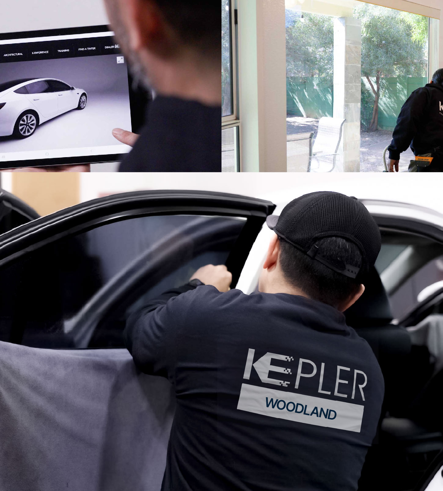Automotive Window Tinting Expert Applying Film in Woodland, California