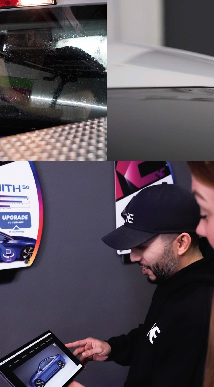 Kepler Dealer Showing Car Window Film Options to Customer in North Bergen, New Jersey