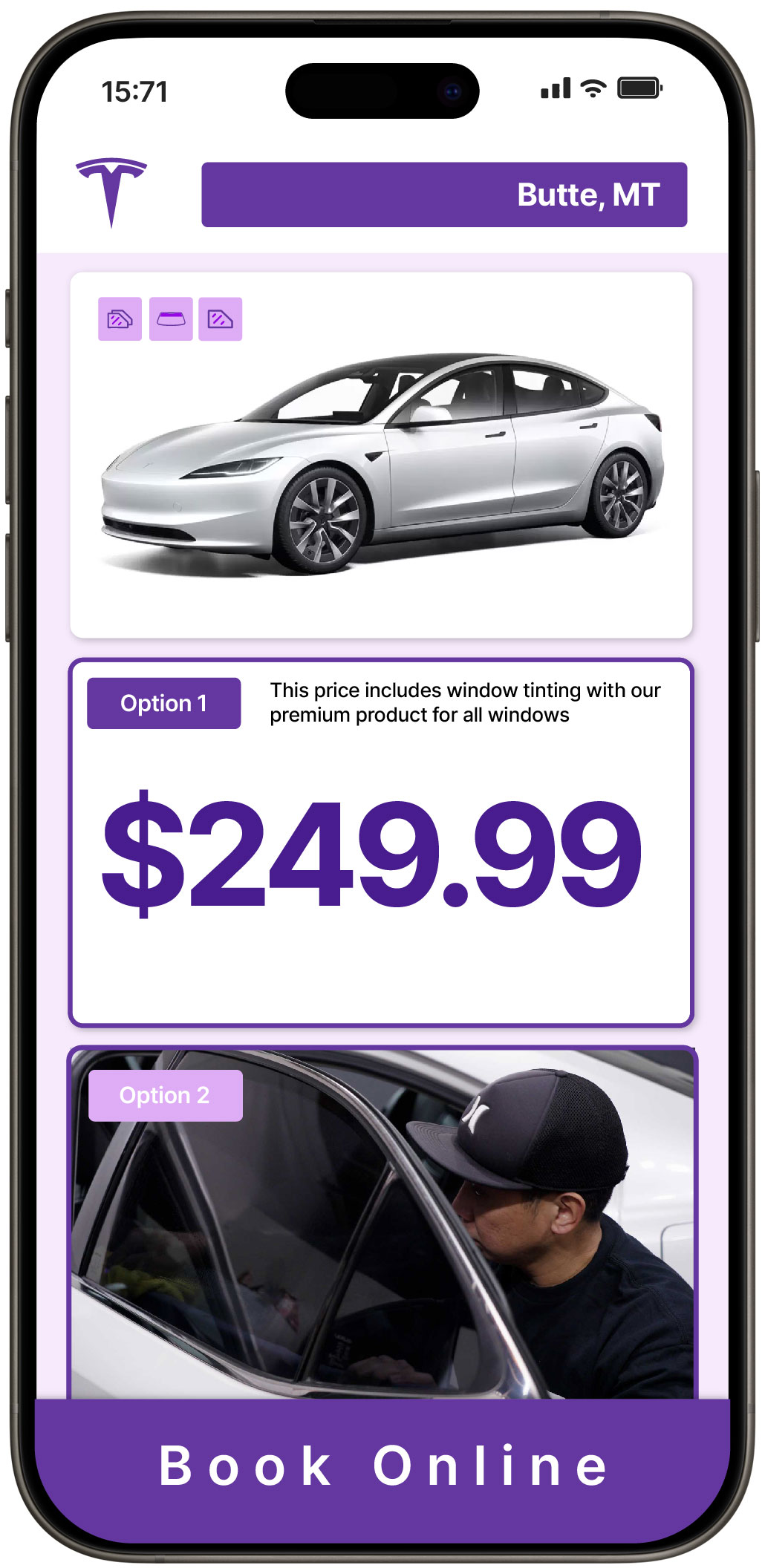 View Reasonable Tesla Window Tinting Costs in Butte, Montana