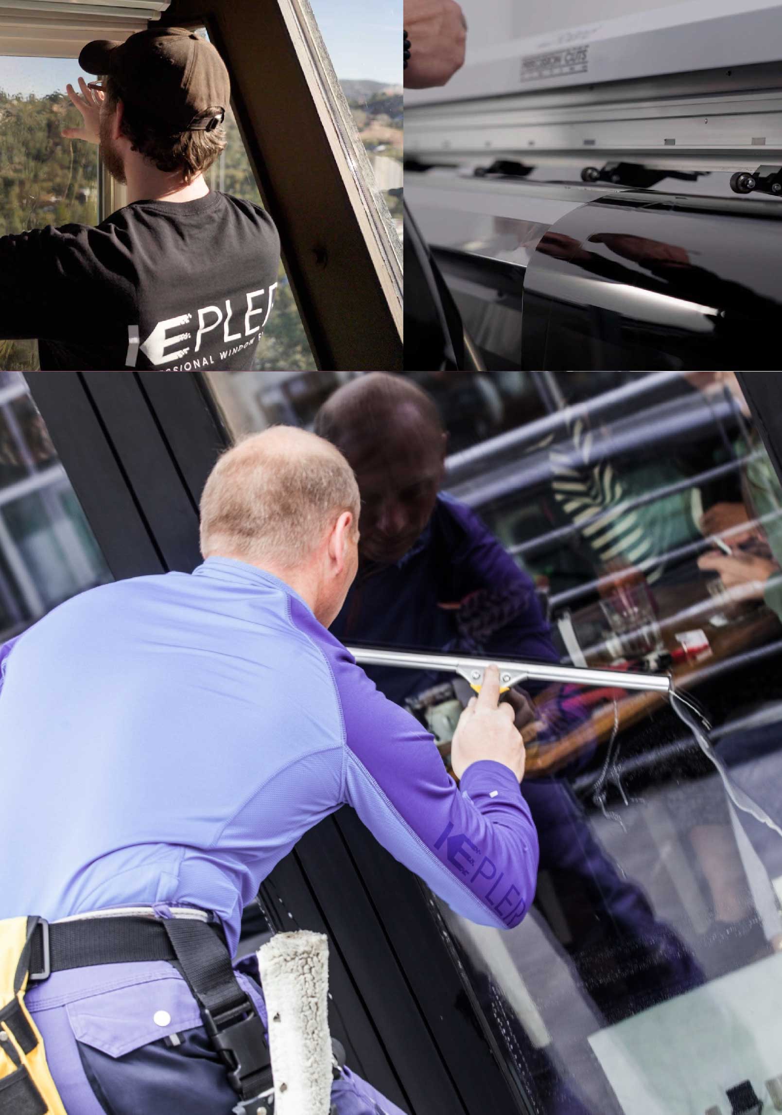 Kepler Skilled Applying Anti-Graffiti Window Film to a Tacoma Shop Front