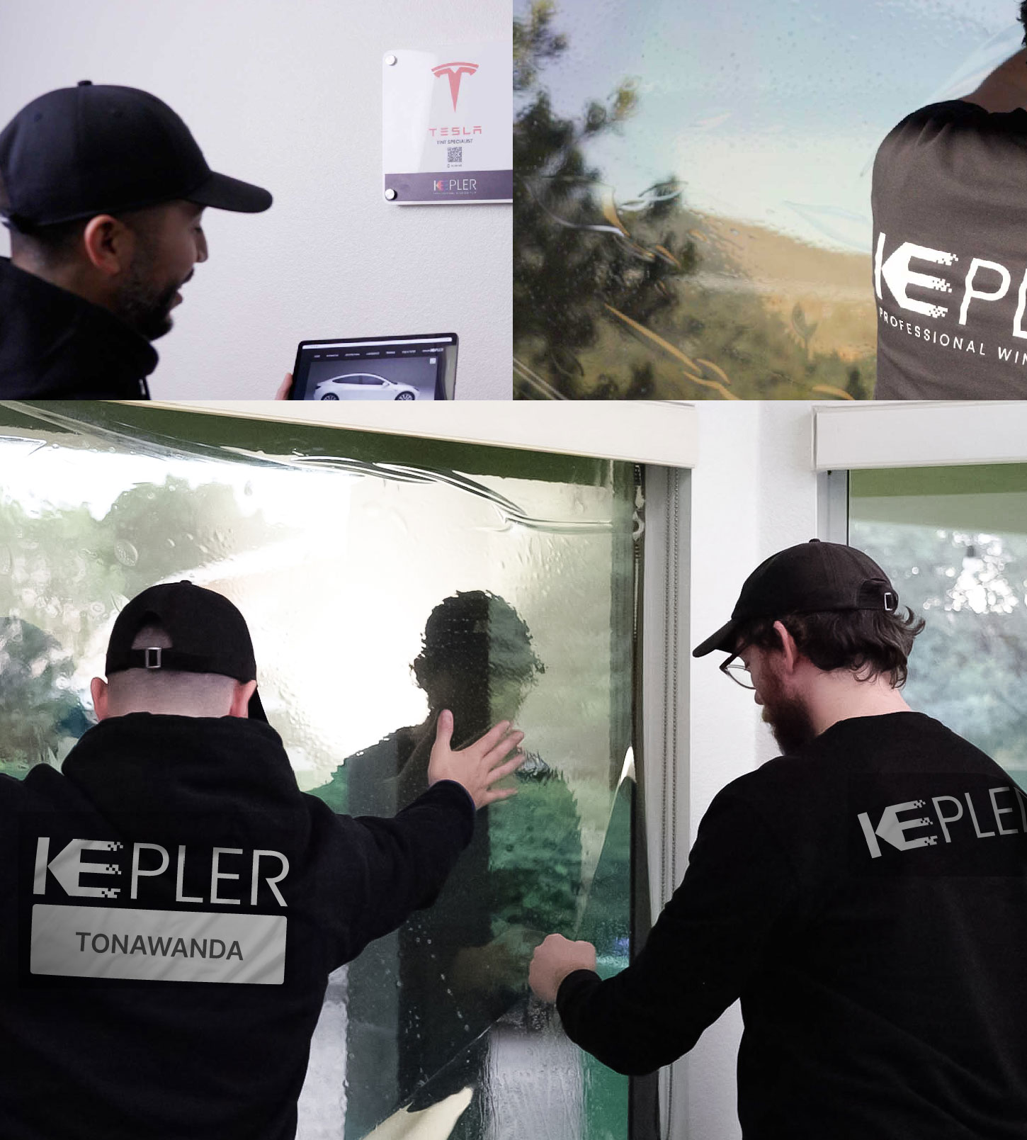 Expert Technician Installing Advanced Window Tint to Home in Tonawanda