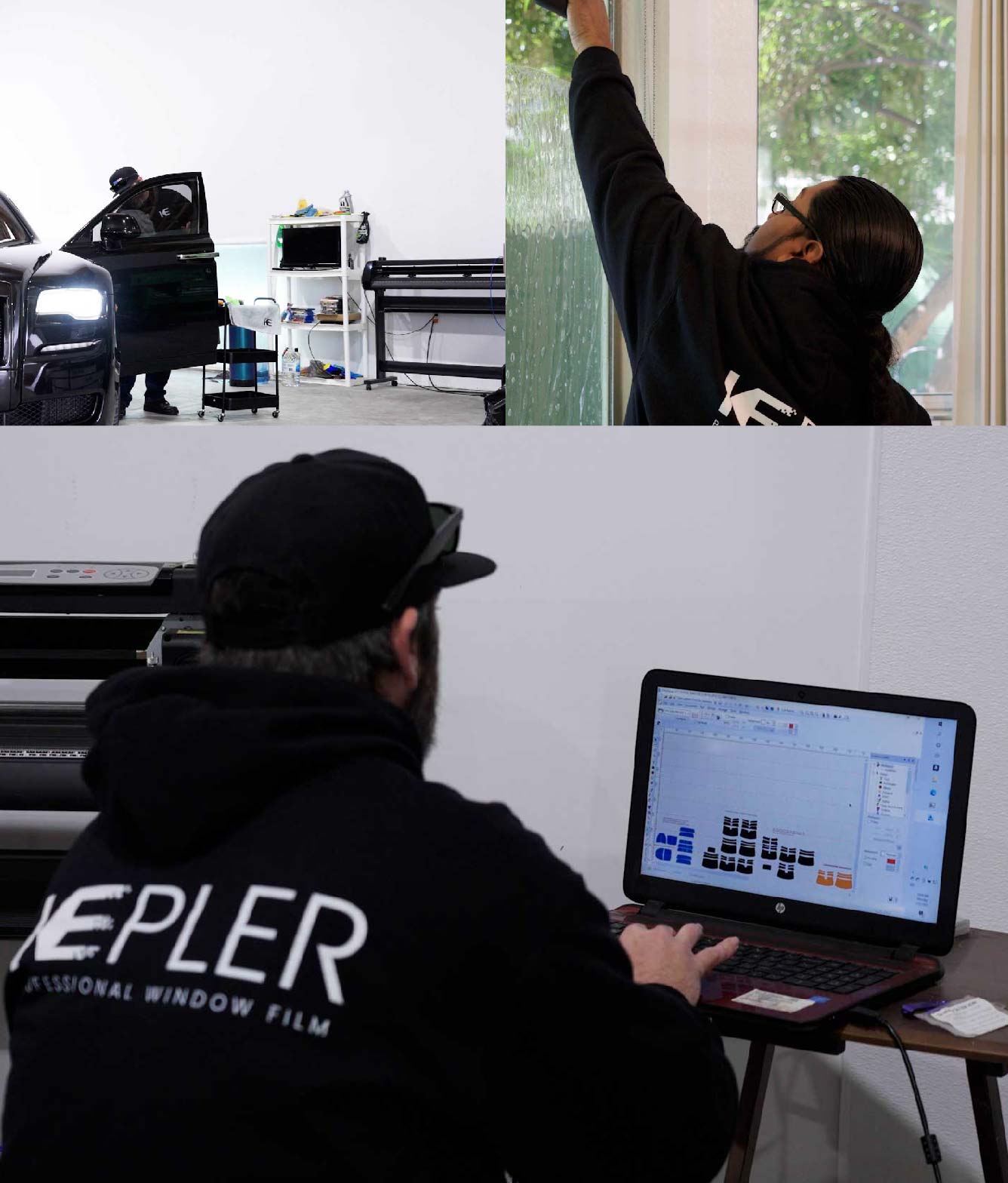 Ceramic Window Tinting Expert Cutting Film in Graham, Washington
