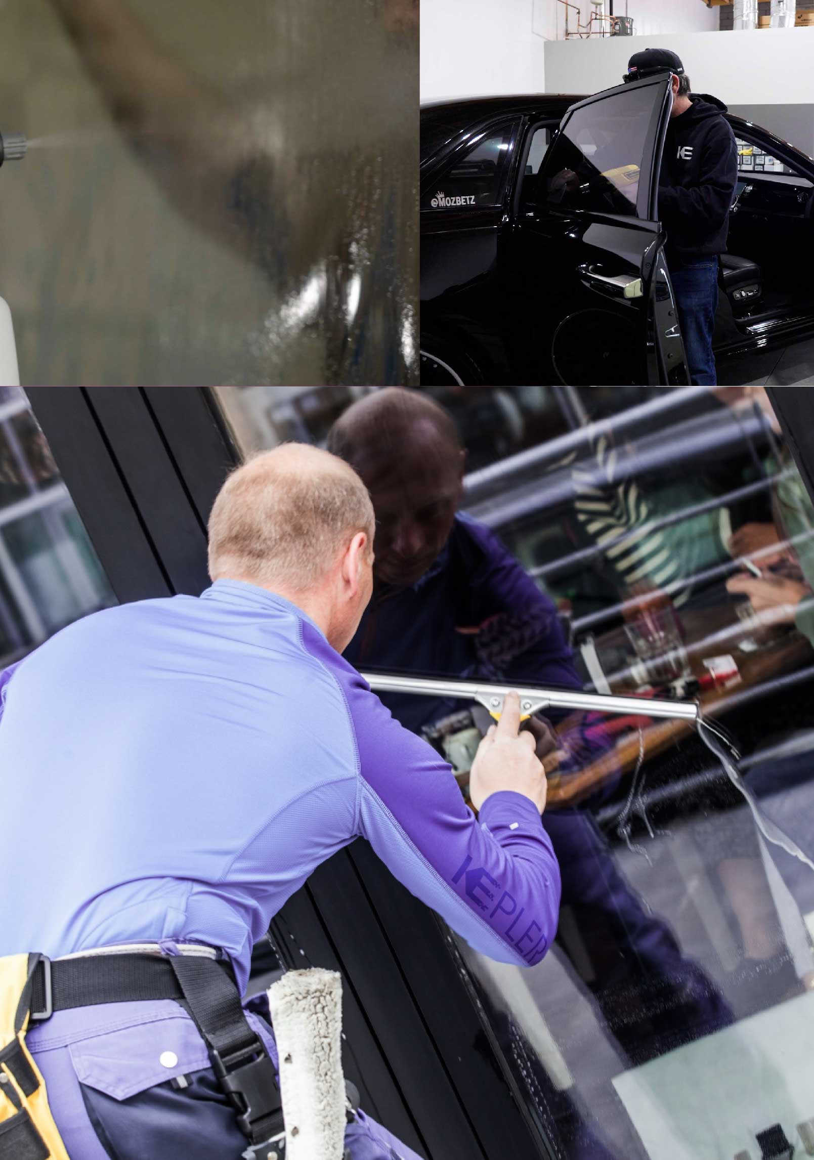 Kepler Professional Applying Anti-Graffiti Window Film to a Midland Shop Front