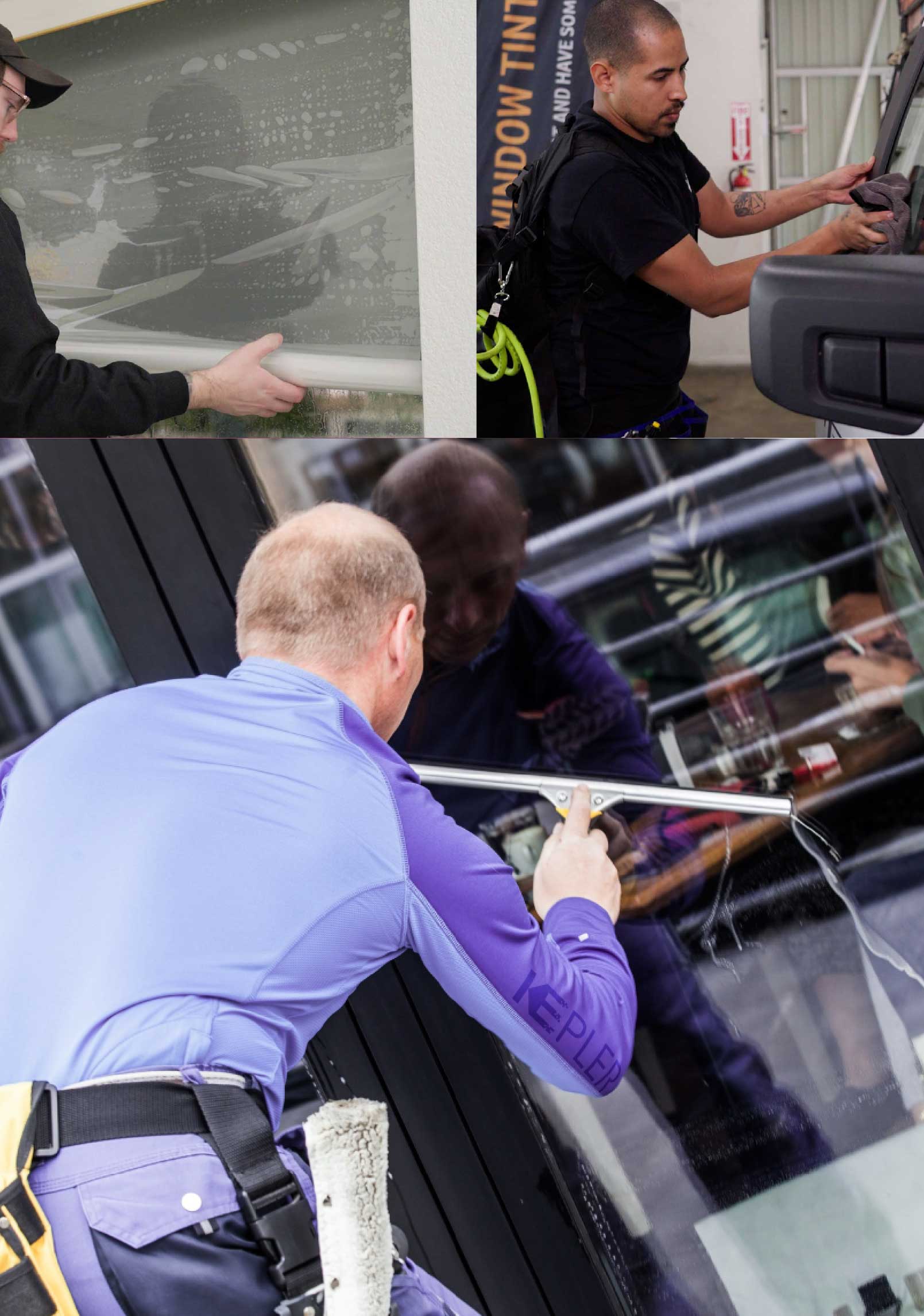Kepler Professional Applying Anti-Graffiti Window Film to a Annapolis Shop Front