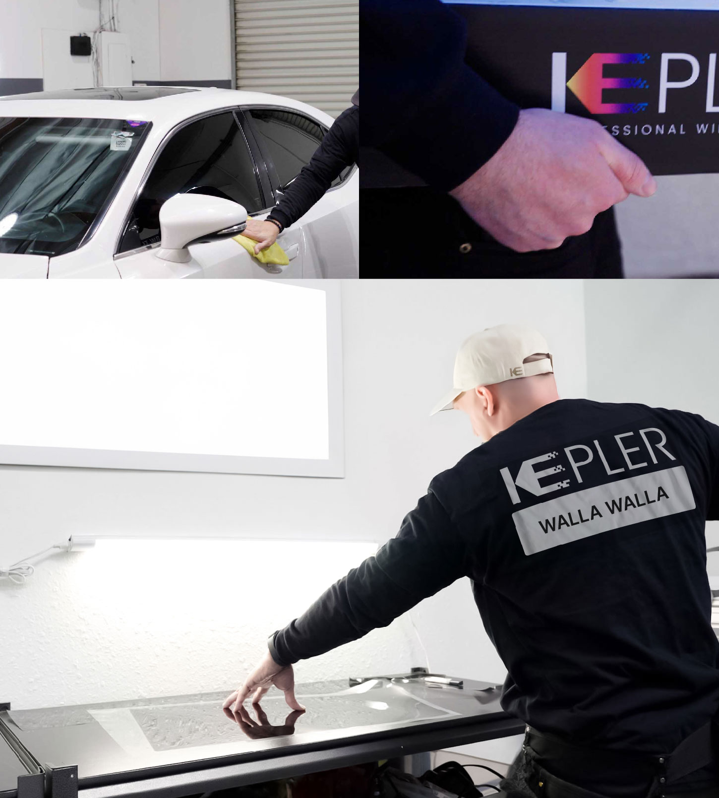 Window Tinting Specialist Cutting Film in Walla Walla, Washington