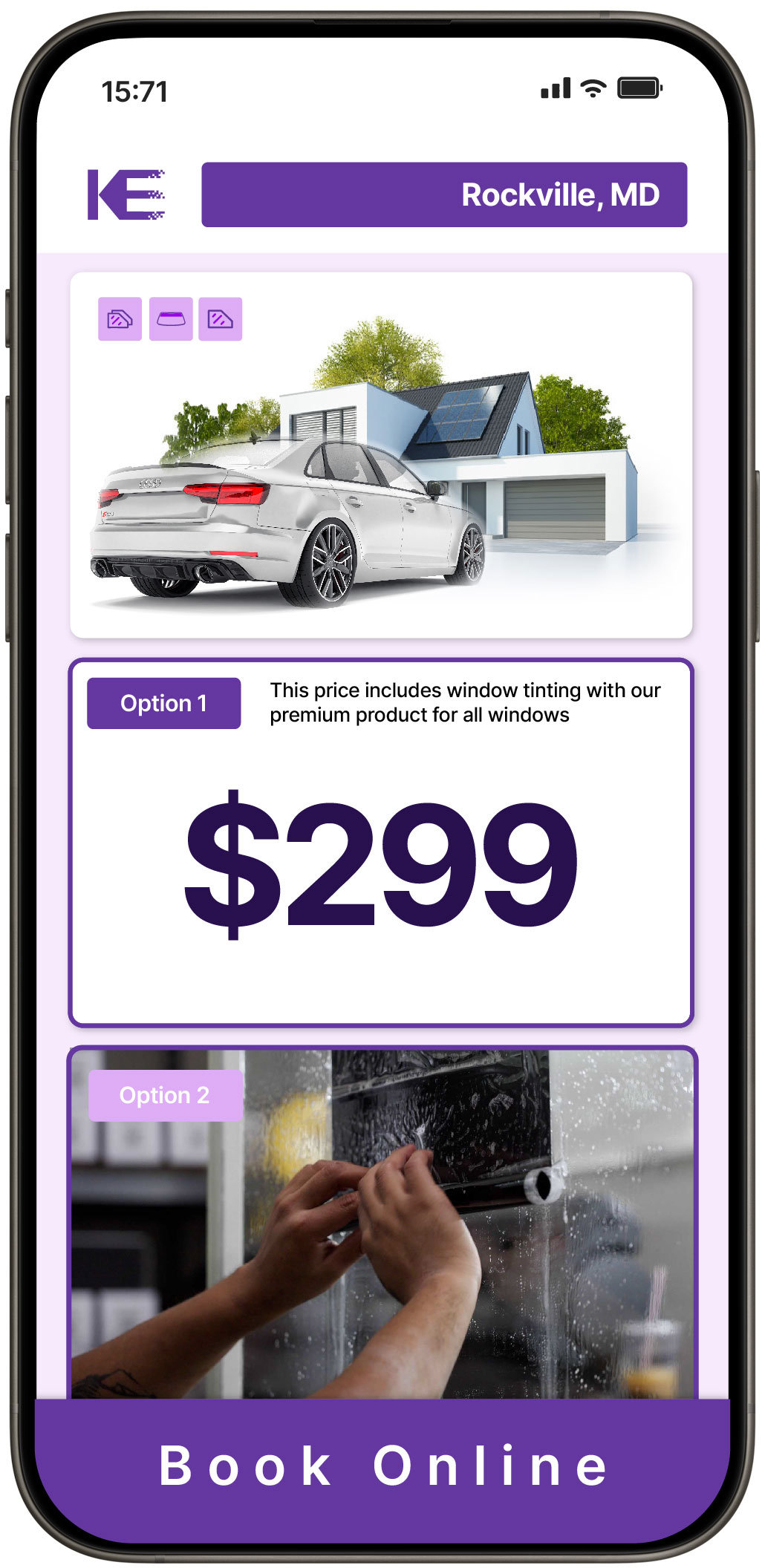 View Reasonable Tesla Window Tinting Rates in Parkville, Maryland