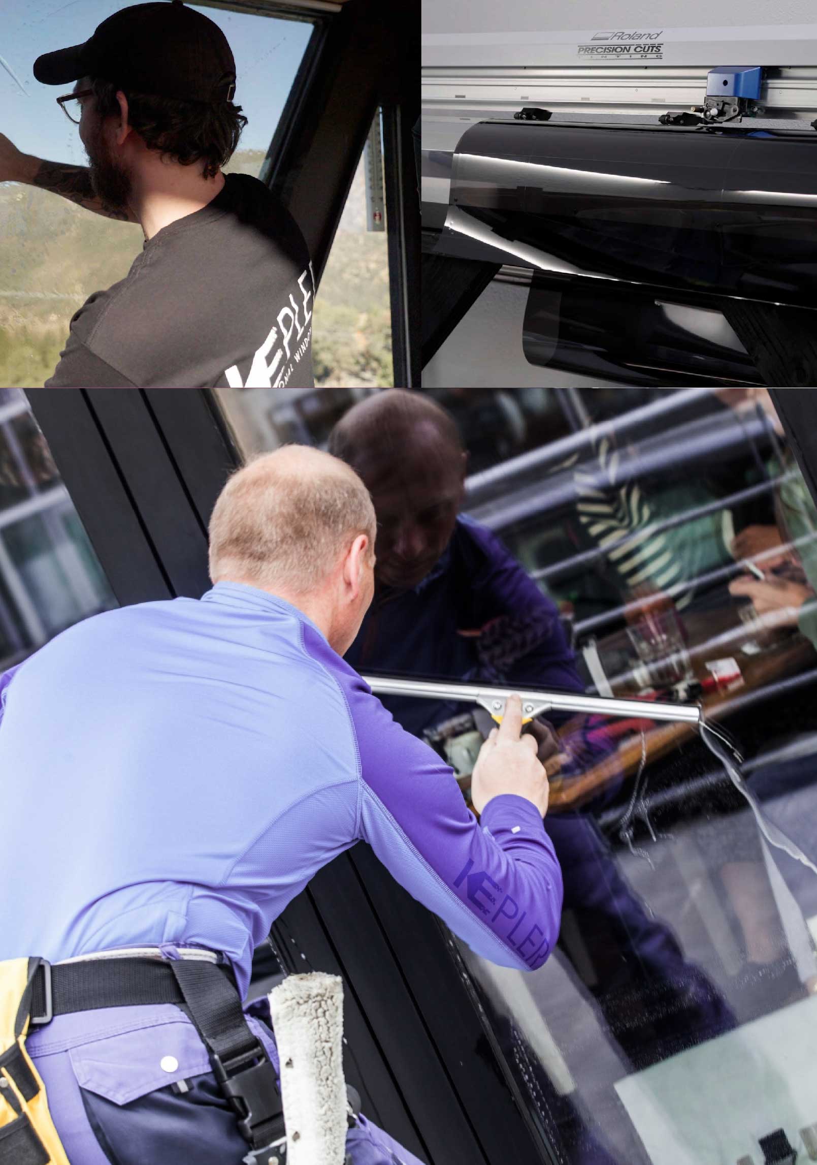 Kepler Skilled Applying Anti-Graffiti Window Film to a Morrisville Shop Front