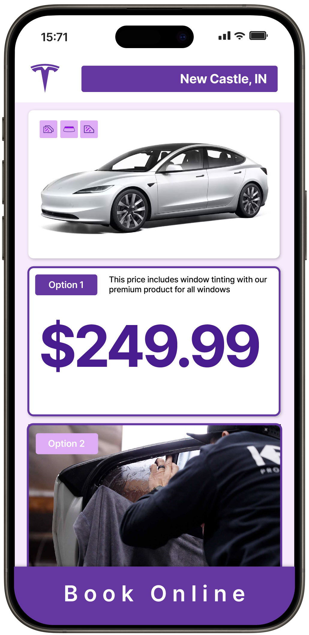 View Reasonable Tesla Window Tinting Costs in New Castle, Indiana