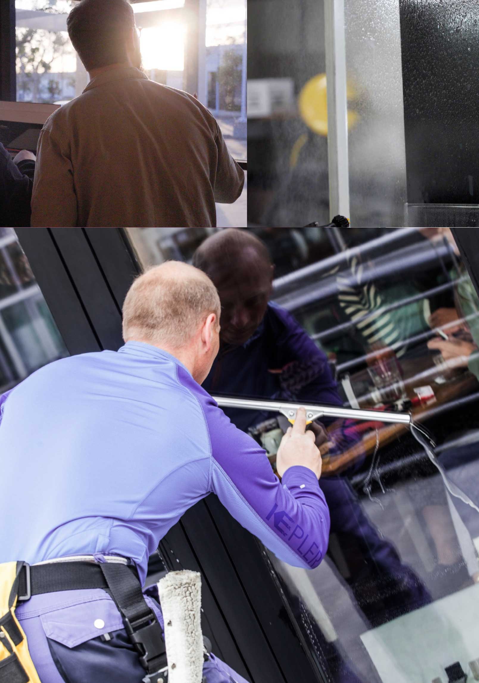 Kepler Professional Applying Anti-Graffiti Window Film to a Dracut Shop Front