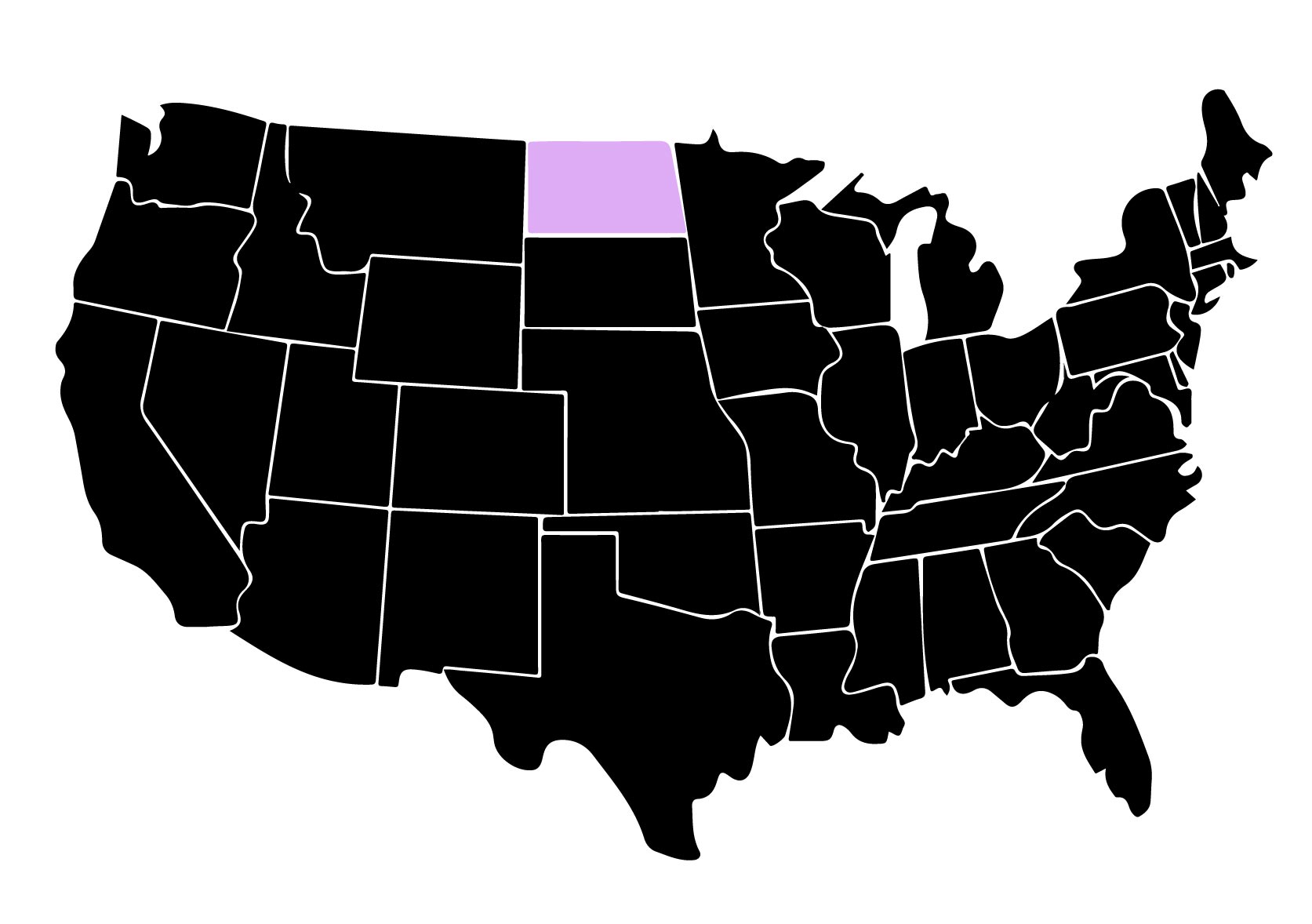 Map Showing Location of Kepler Window Tinters in Bismarck, North Dakota with Purple Area on the State