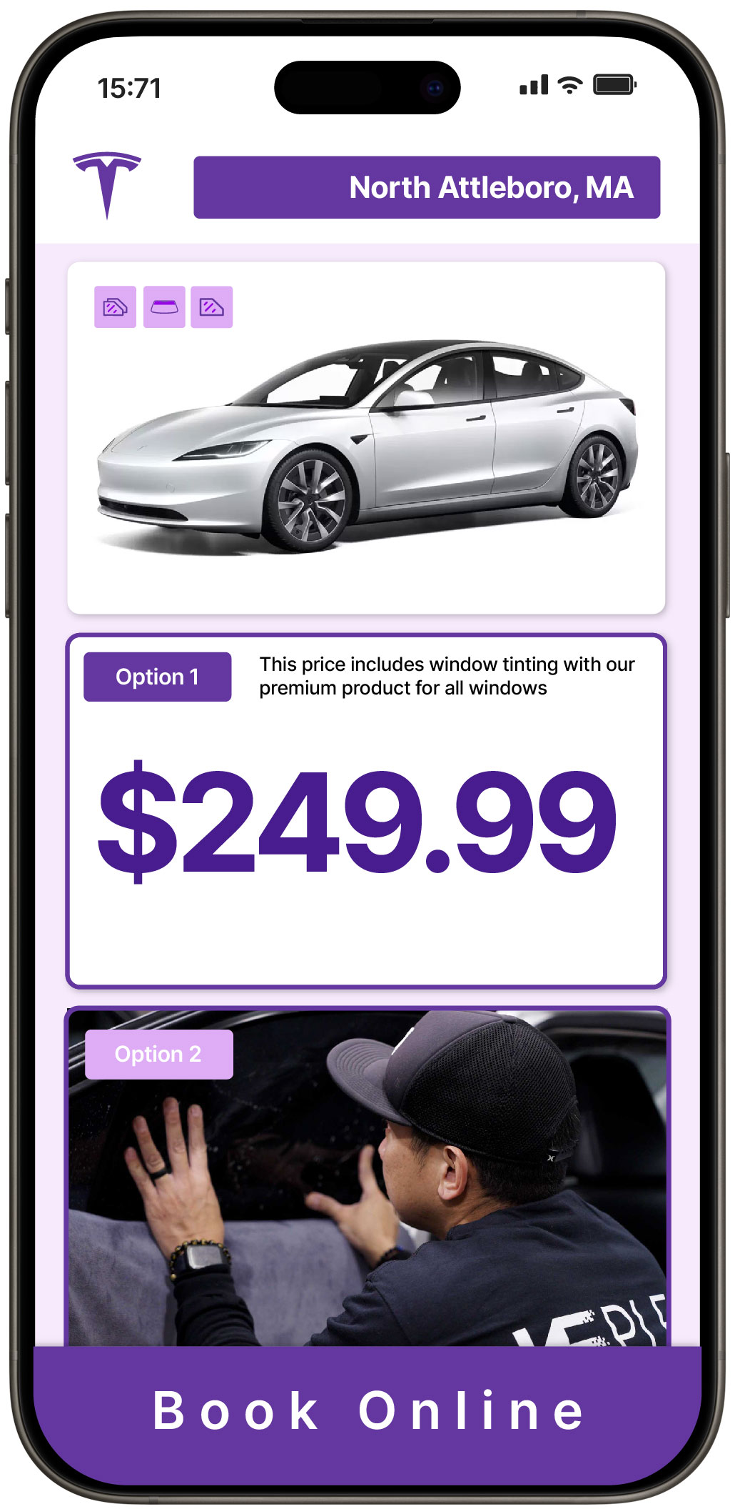View Affordable Tesla Window Tinting Costs in North Attleboro, Massachusetts