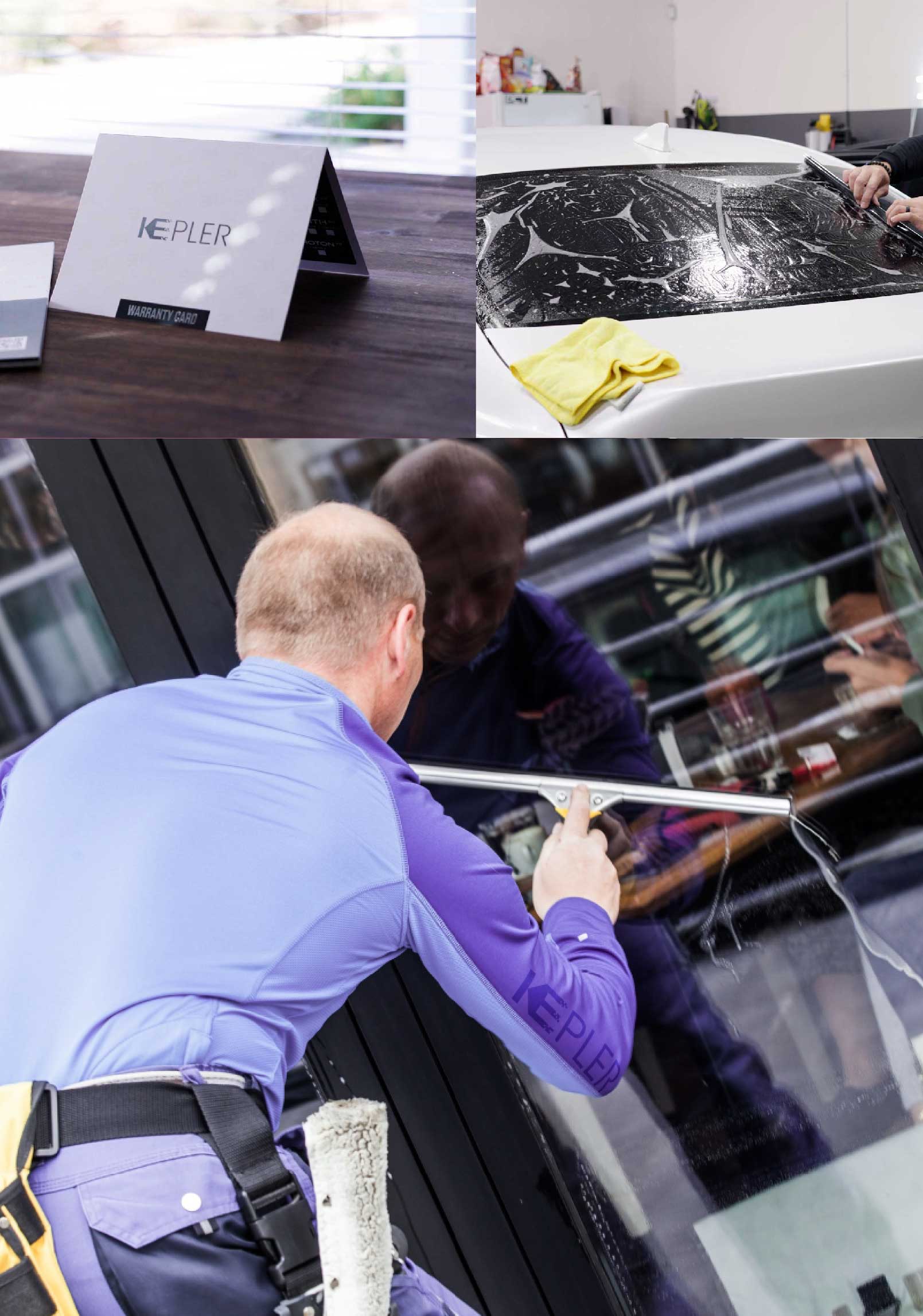Kepler Professional Applying Anti-Graffiti Window Film to a Hobbs Shop Front